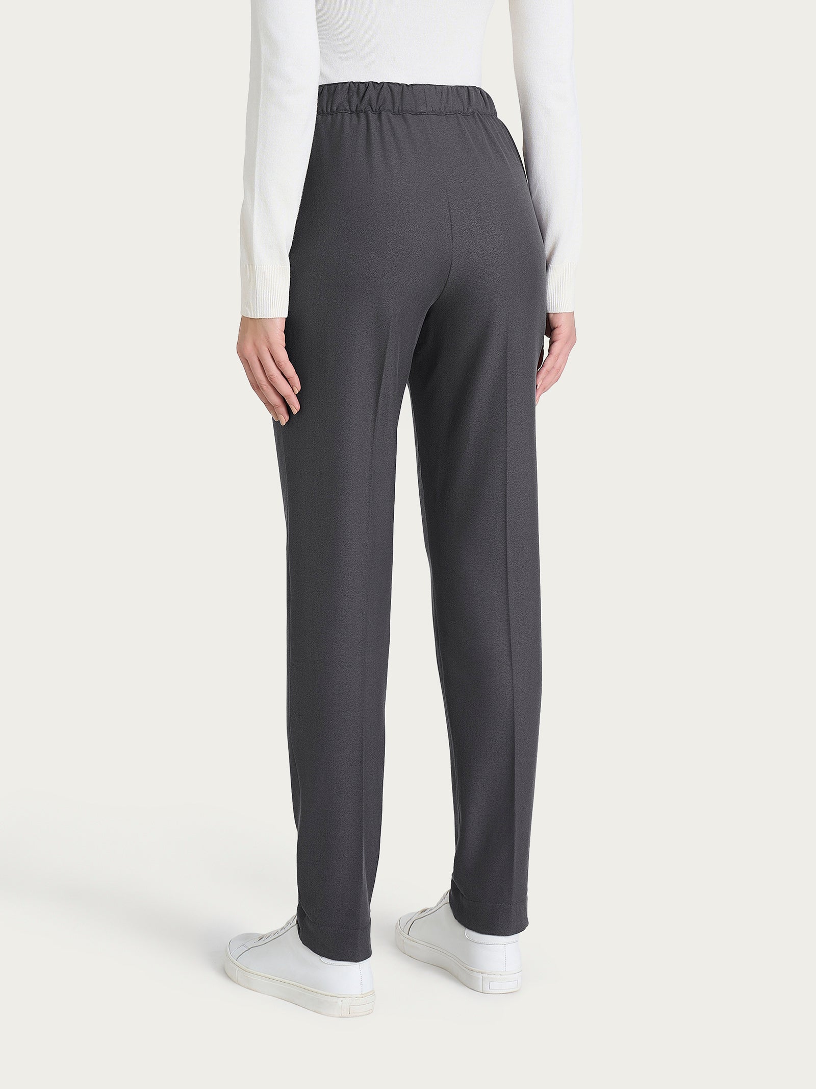 Ragno Compact chino slim pantalone grigio flanella con tasche