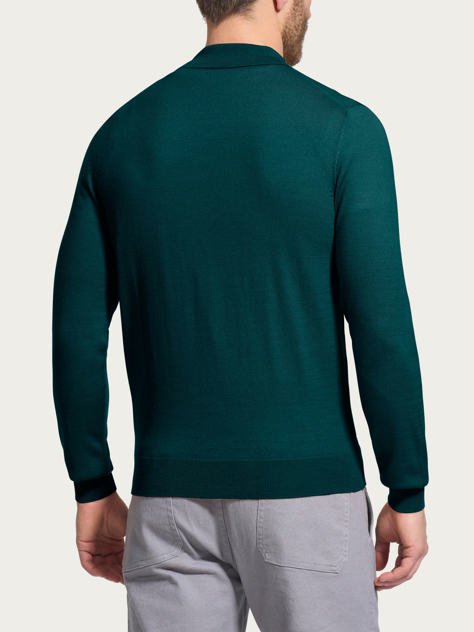 Ragno Merino Soft Polo maglia Ponderosa Pine lana