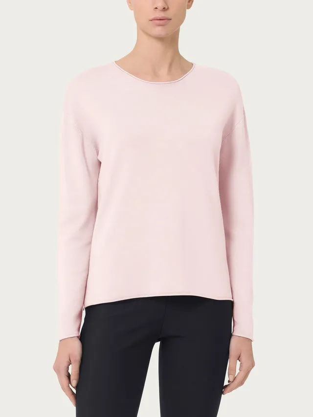 Ragno Four Seasons Maglia Girocollo Asimmetrica Cameo Rose morbida