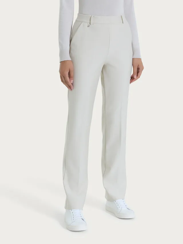 Ragno Compact pantalone largo donna champignon con tasche
