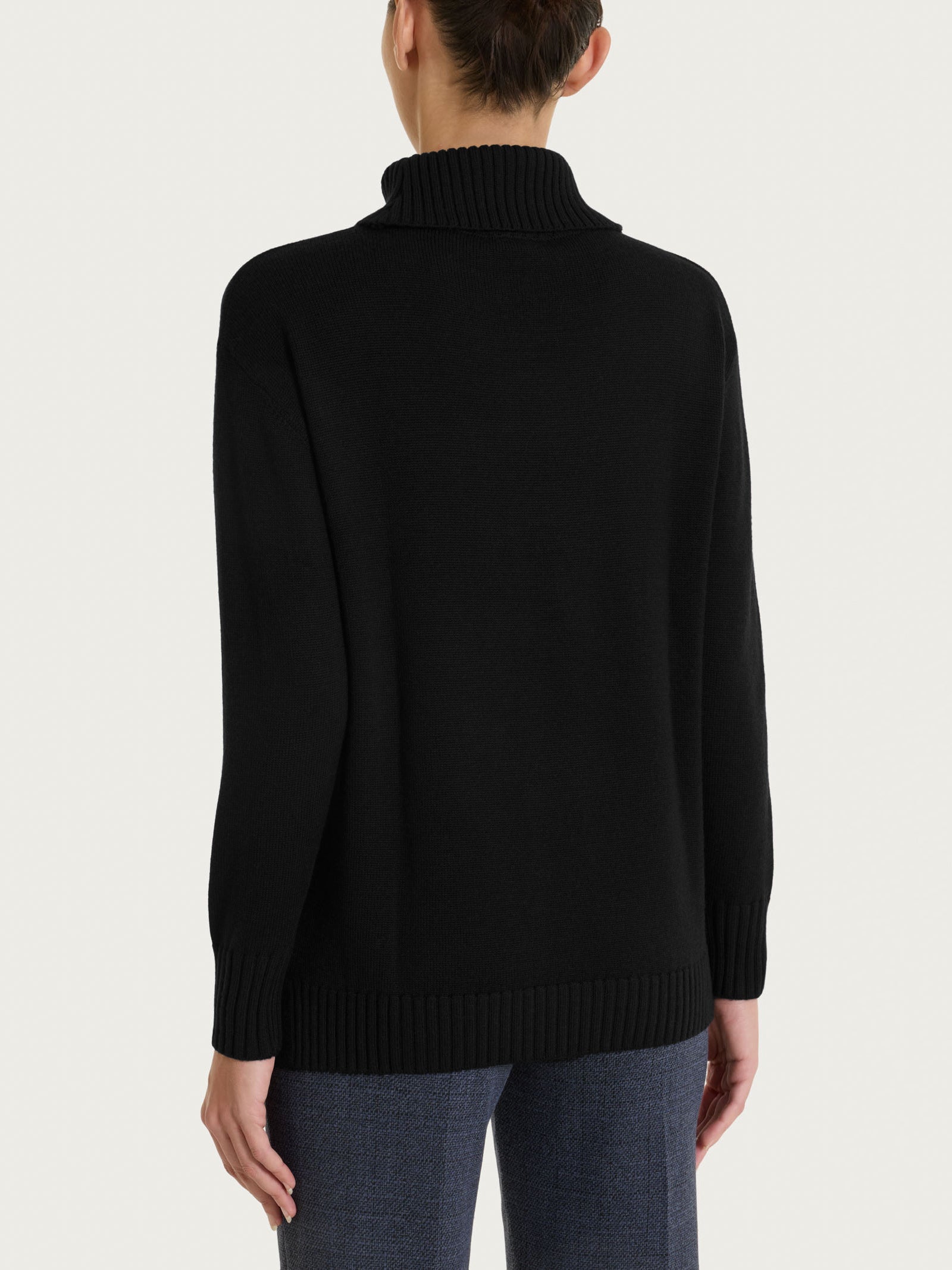 Ragno Merino Soft dolcevita lana nero pura lana vergine
