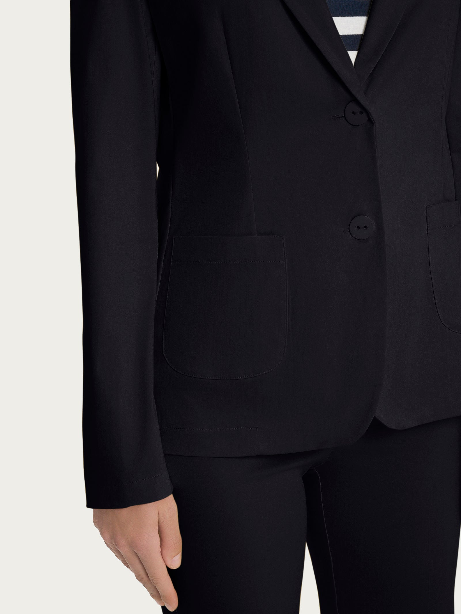 Ragno Satin Power blazer Nero due bottoni cotone