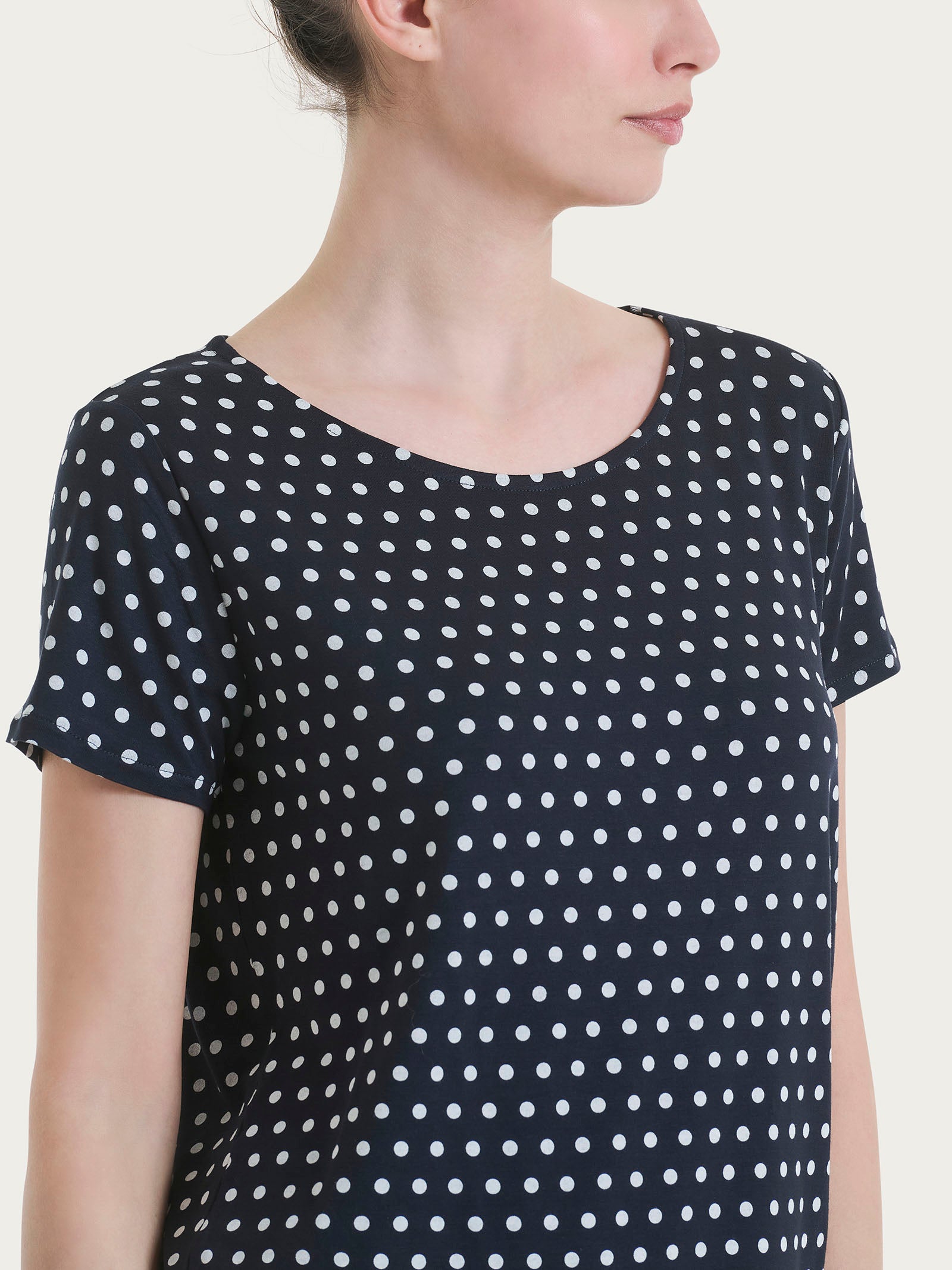 Ragno Viscosa Summer t-shirt pois Fant Bleu manica corta