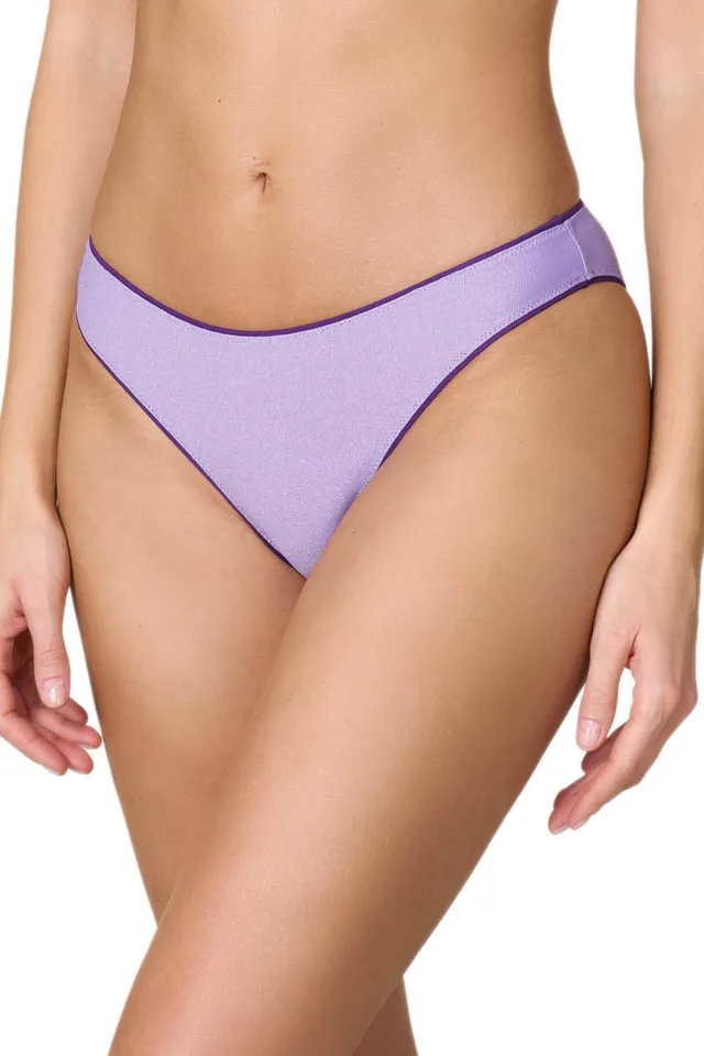 Goldenpoint Lamè slip bikini fianco basso lurex tinta unita