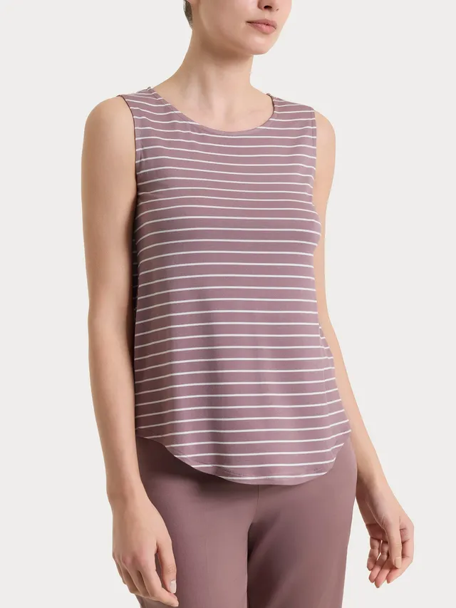 Ragno Summer Light top righe spalla larga twilight mauve