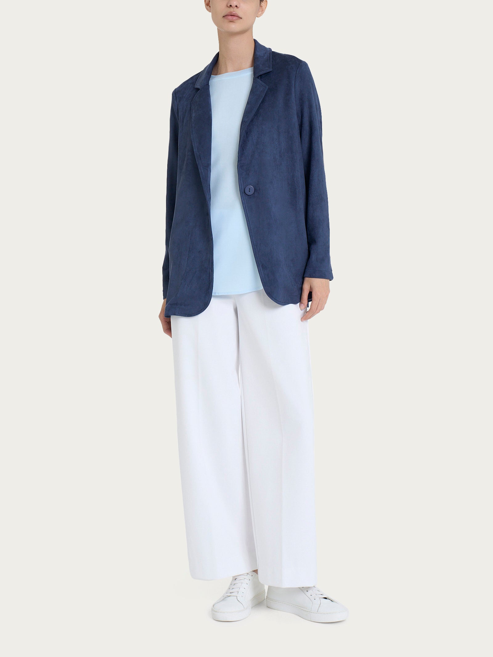 Ragno Eco Suede Blazer over bleu destrutturato