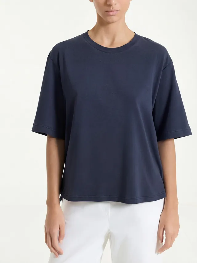 Ragno Ultralight maglietta donna bleu boxy cotone