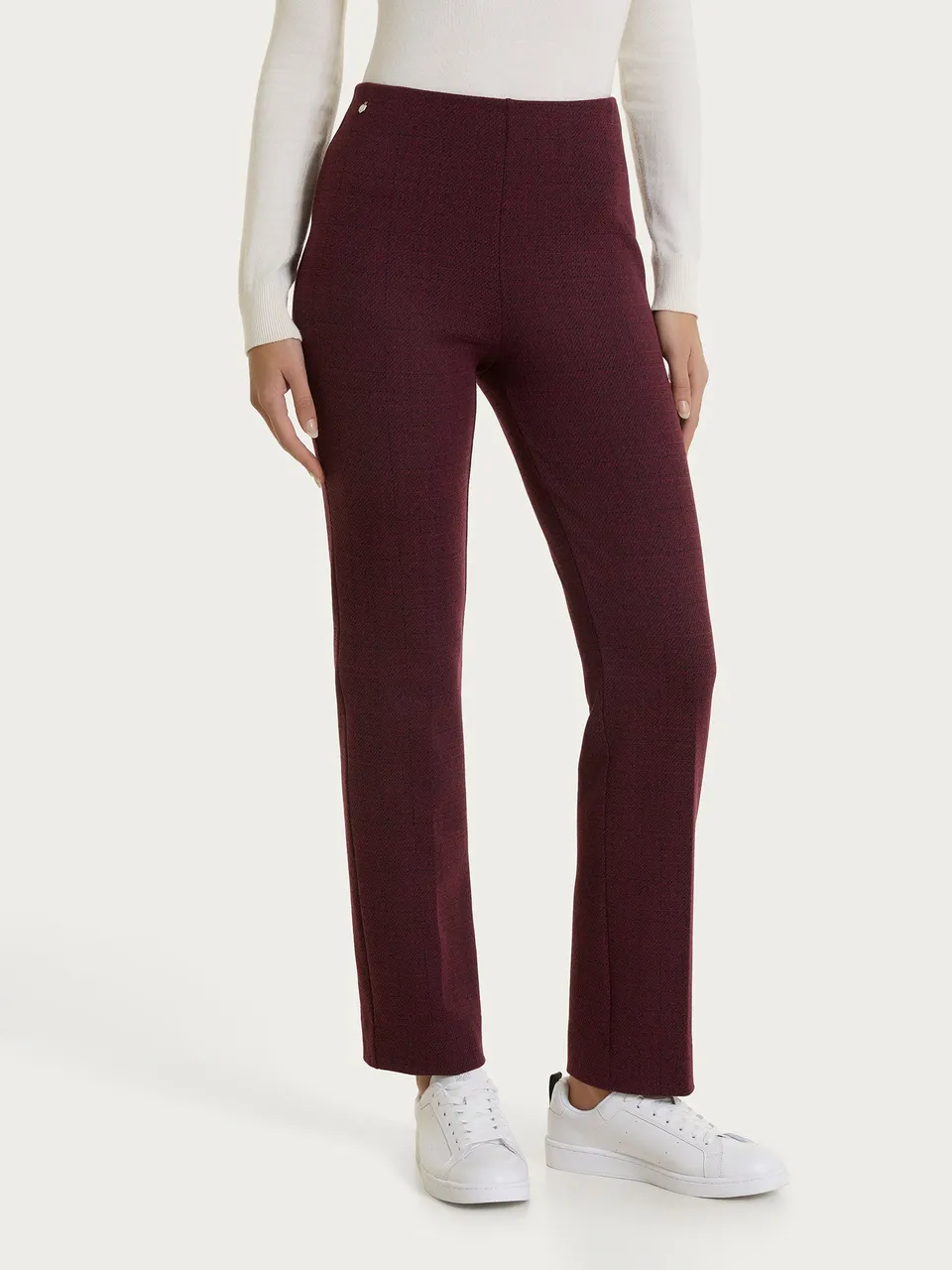 Ragno Compact pantalone dritto Jacquard viola Fant.Fig