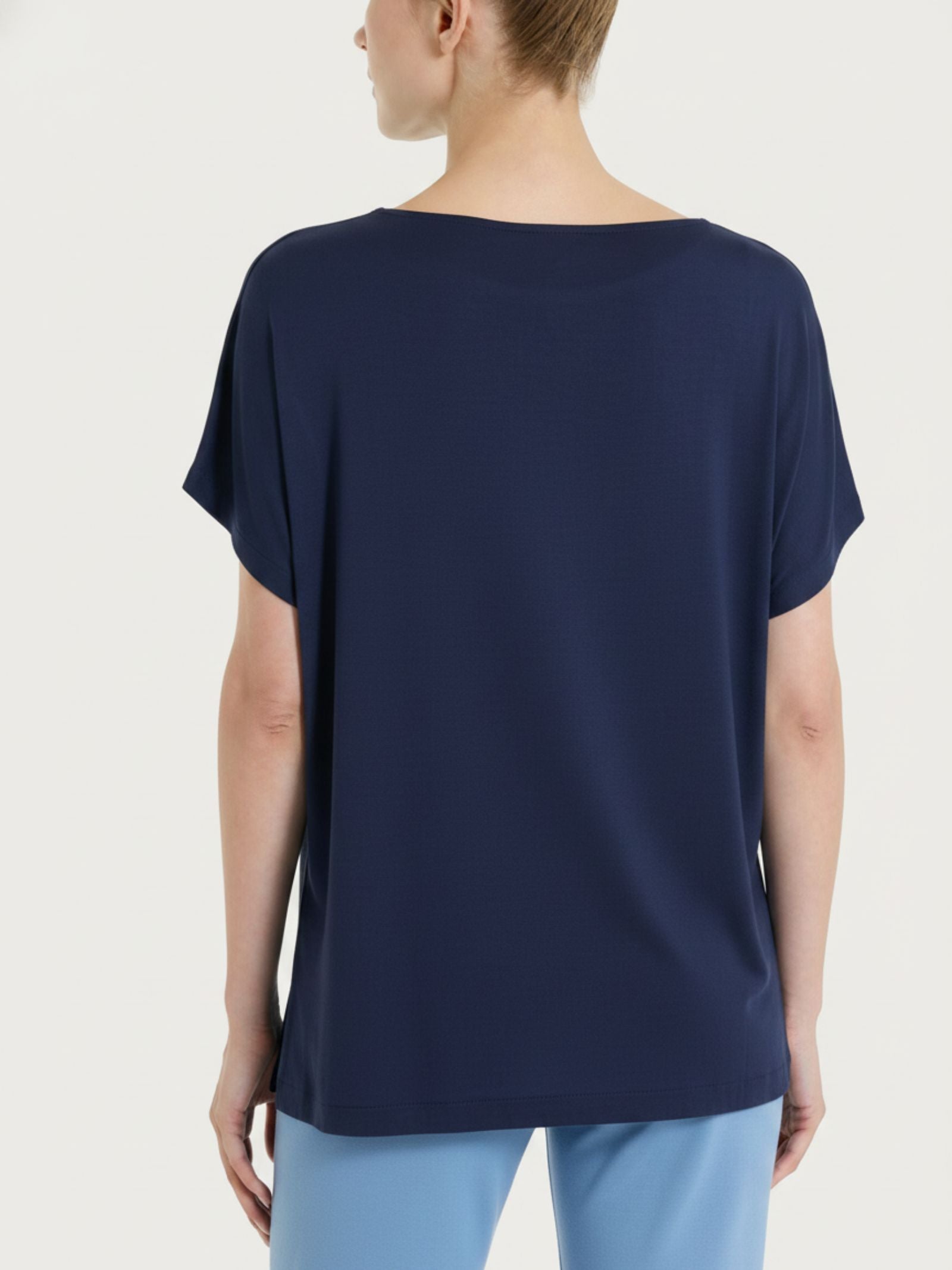 Ragno Viscosa Summer maglietta girocollo donna blu