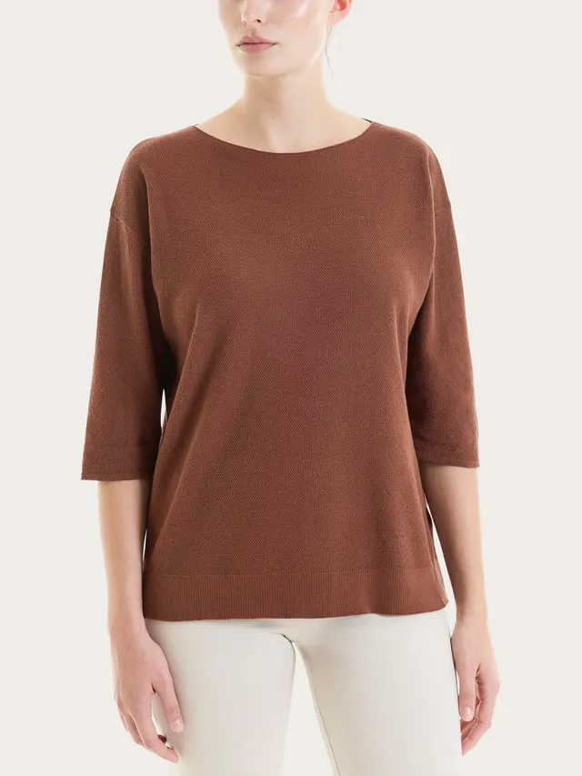 Ragno Puro Cotone Maglia Donna Girocollo Cappuccino