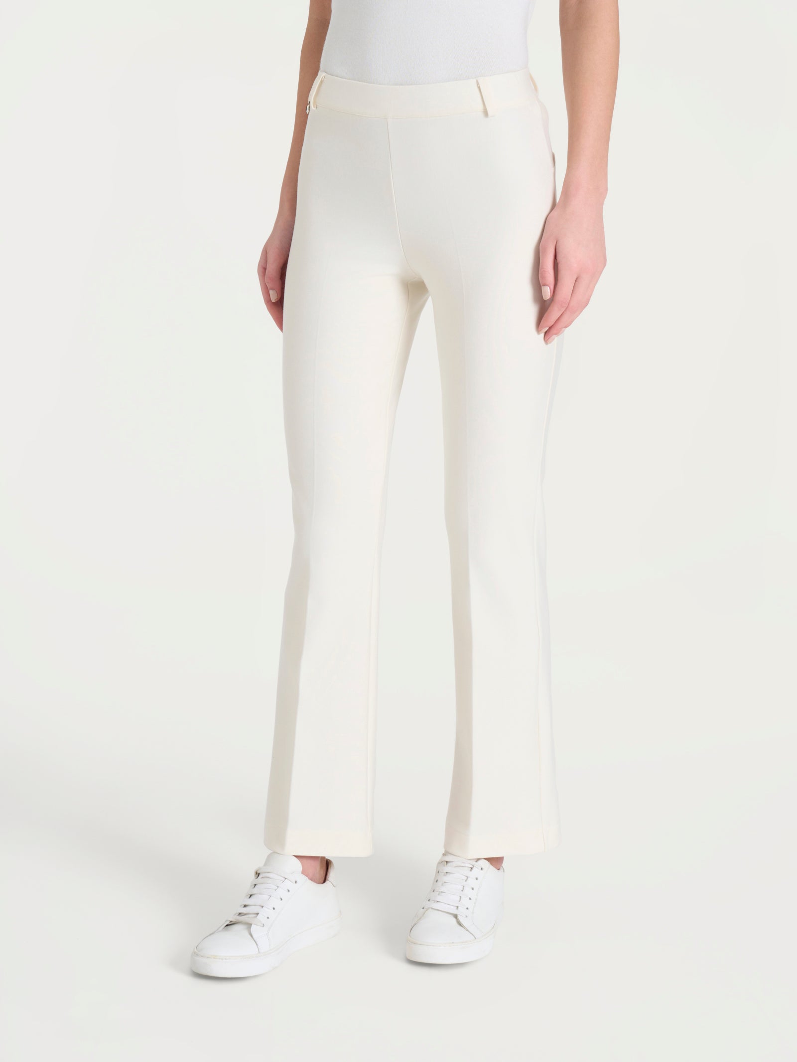 Ragno Compact Pantalone Flare Caviglia Avorio pantalone viscosa