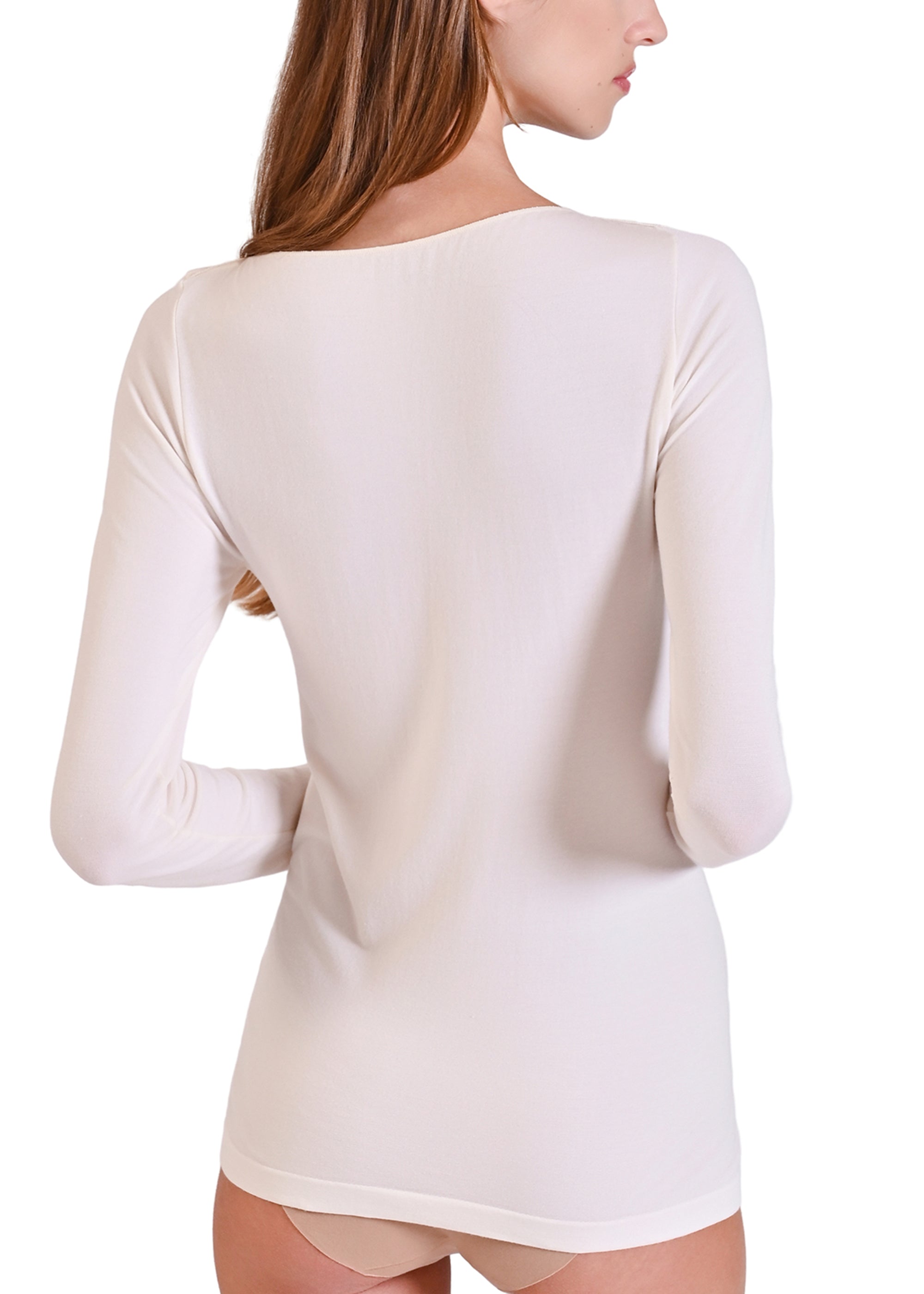 Philippe Matignon modal e seta maglia donna scollo barchetta