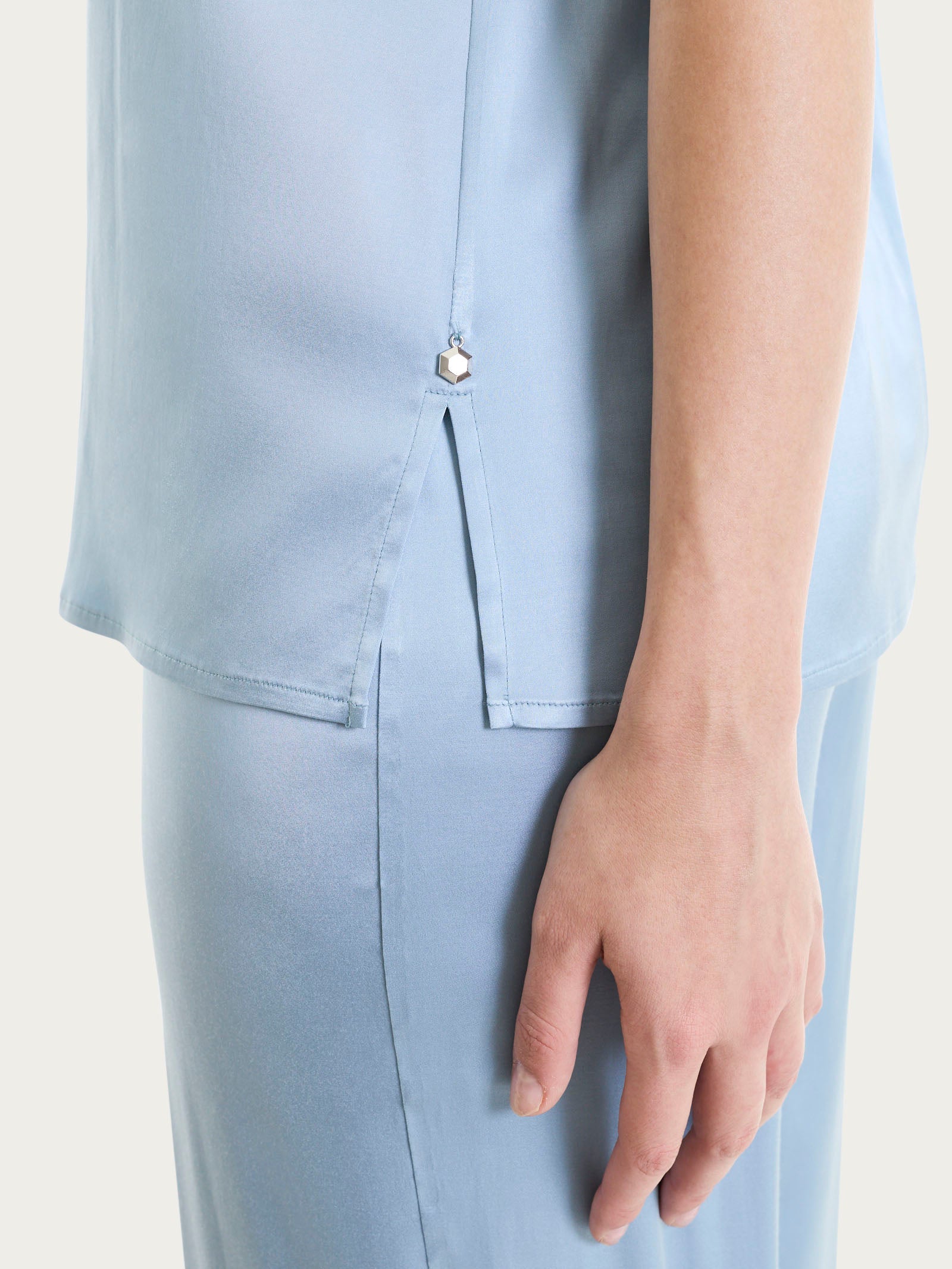 Ragno Viscosa Top spalla larga Dusty Blue soft