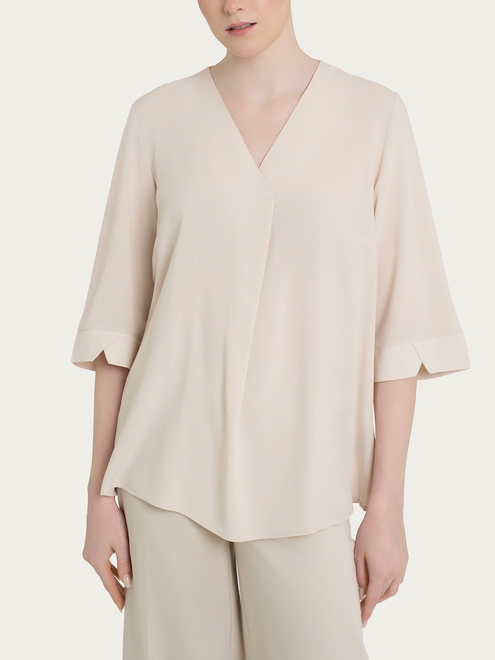 Ragno Ecoseta blusa scollo V manica 3/4 champignon