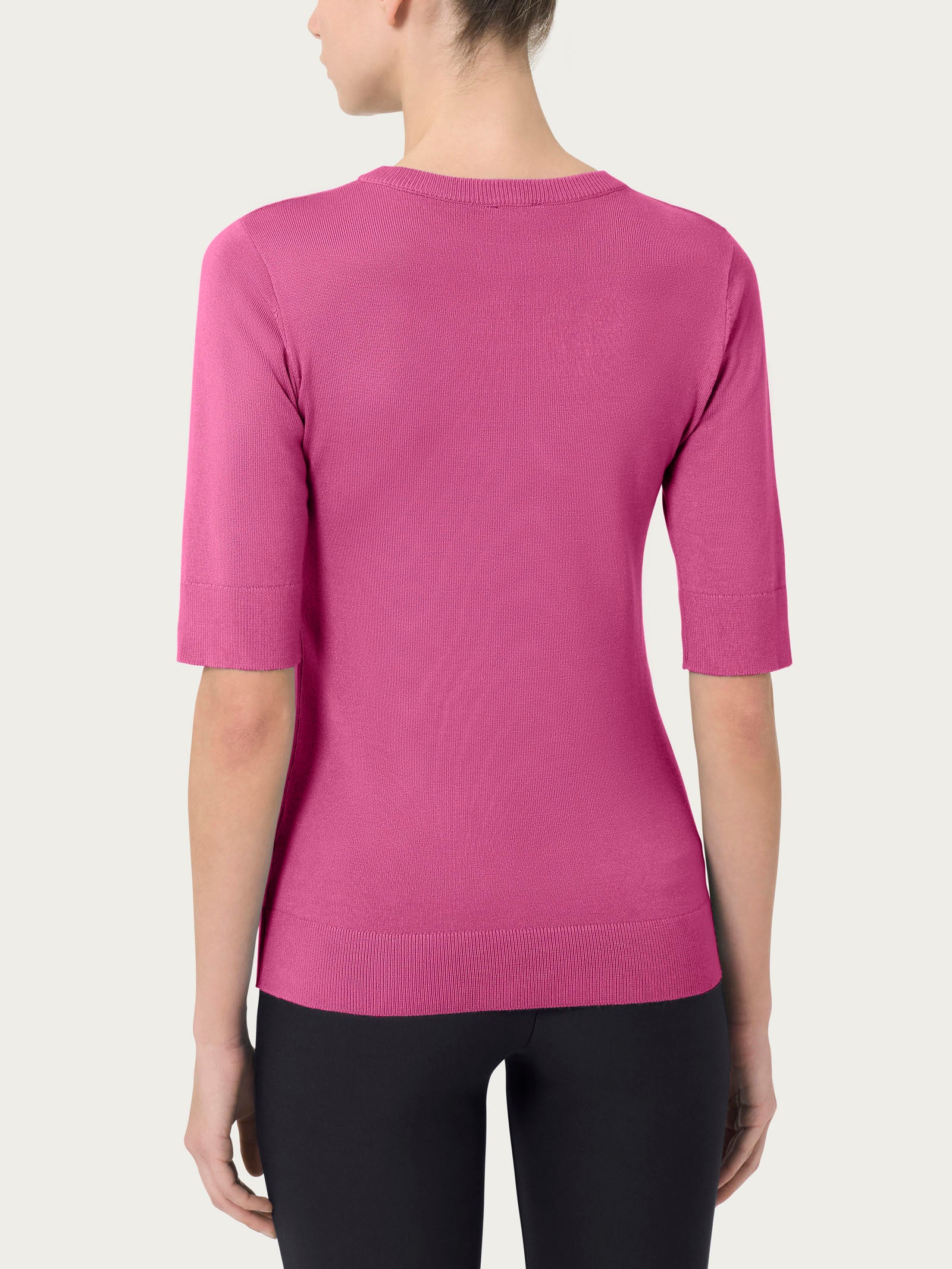 Ragno Four Seasons Girocollo Maglia Manica Corta Red Violet Viscosa