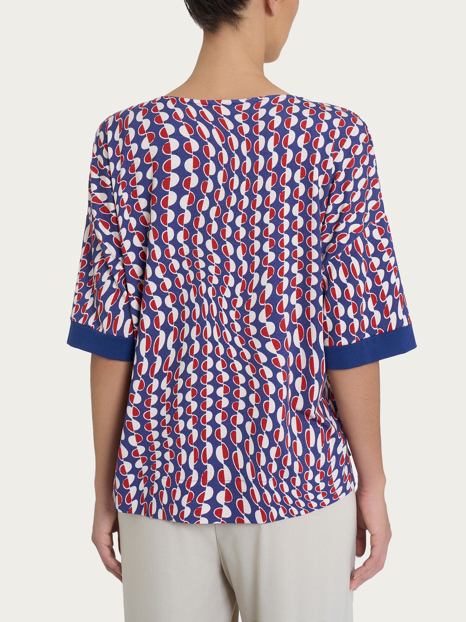 Ragno Viscosa Summer maglietta girocollo Blueberry boxy
