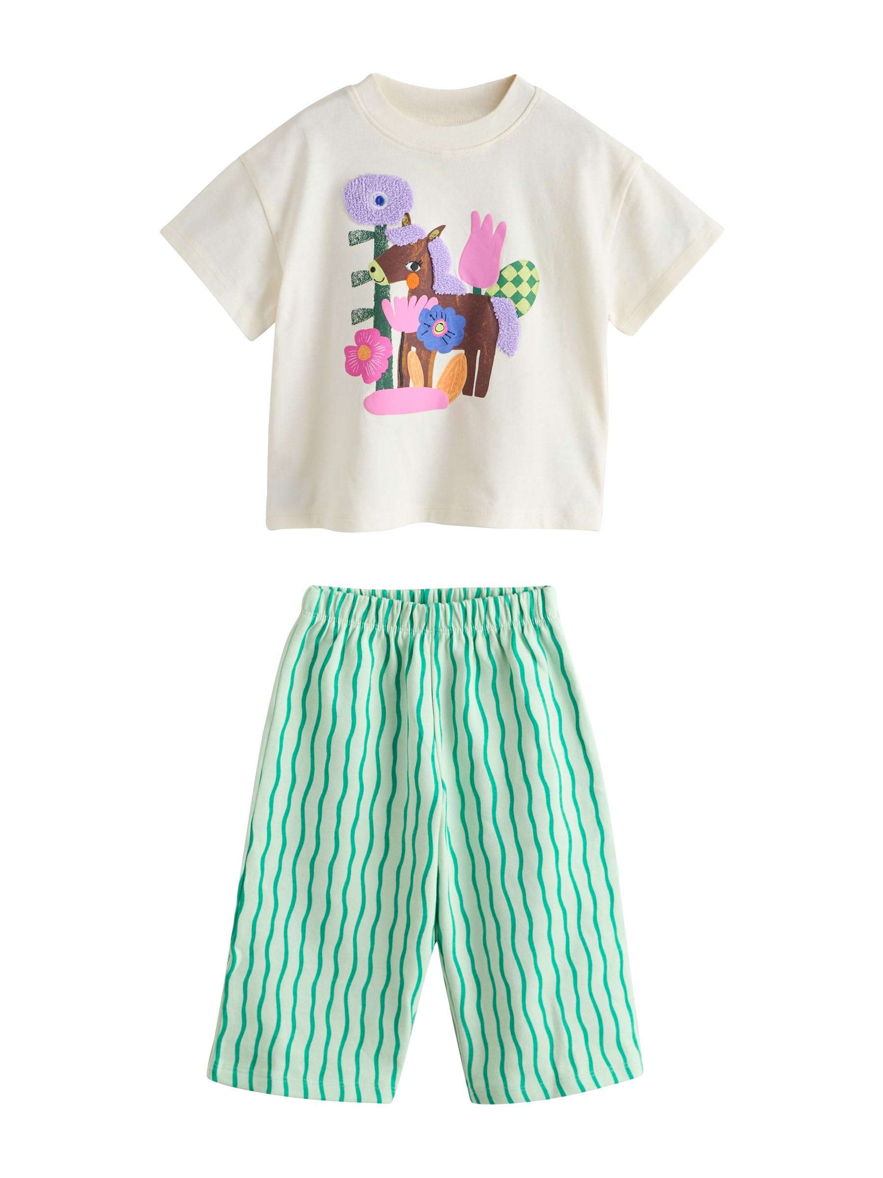 Geo Next Completo Bambina Top+Pantaloni 2 Pezzi Viola Verde
