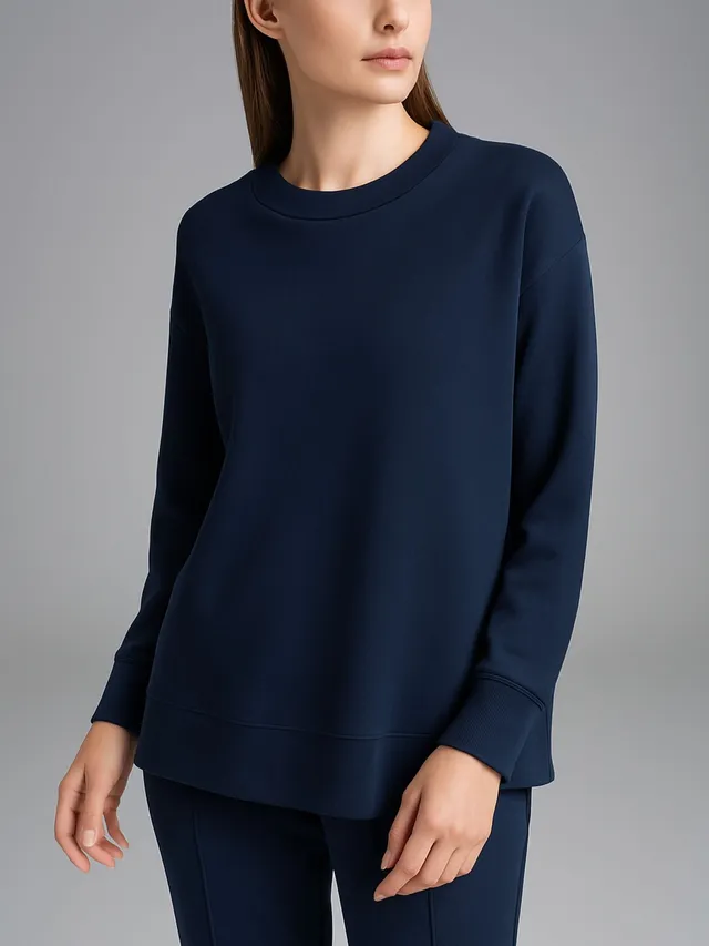 Ragno Comfort Felpa Girocollo Scuba Bleu morbida