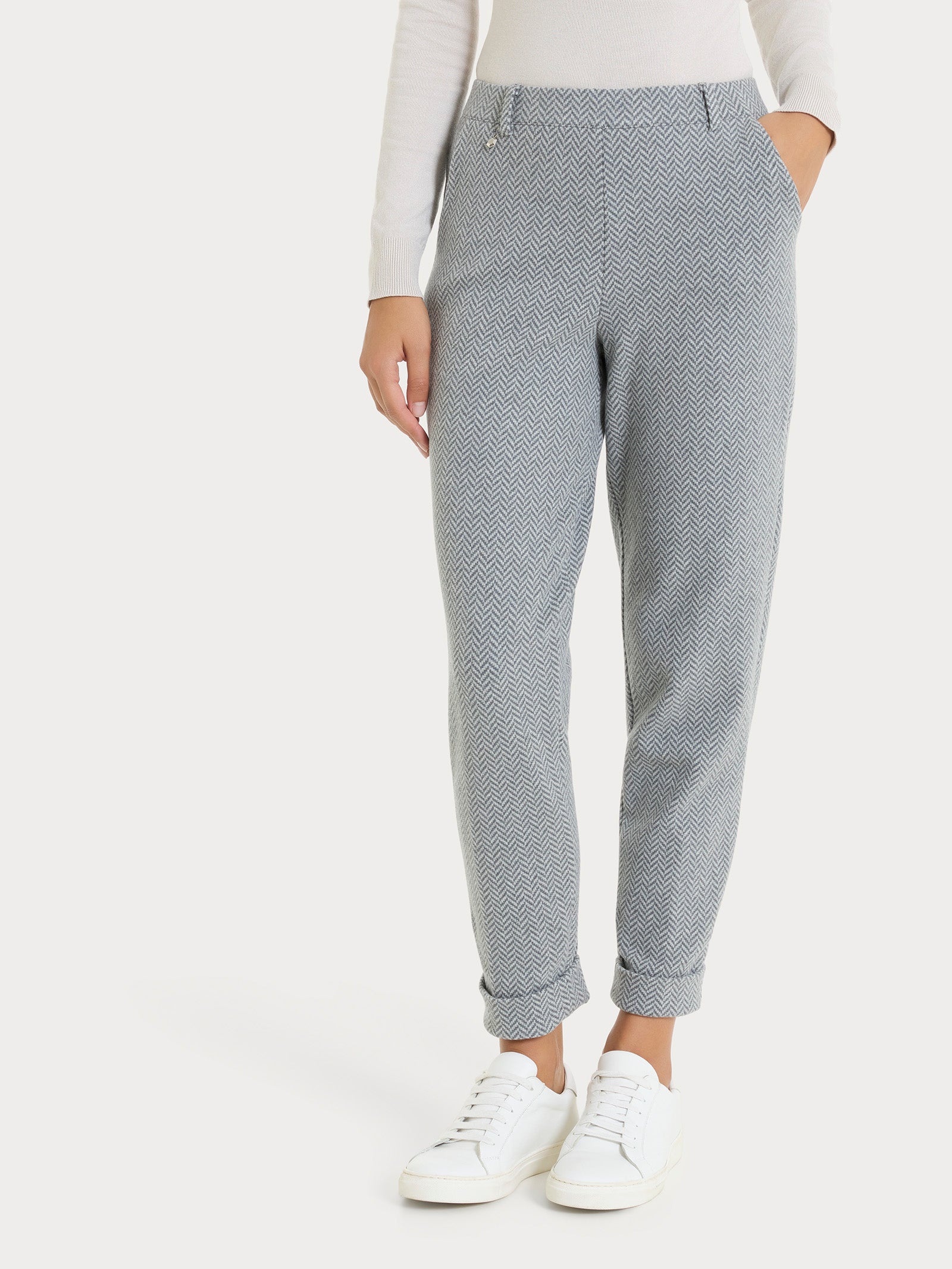 Ragno Compact Pantalone Chino Slim Eco Jacquard Fant.Grigio Mel.