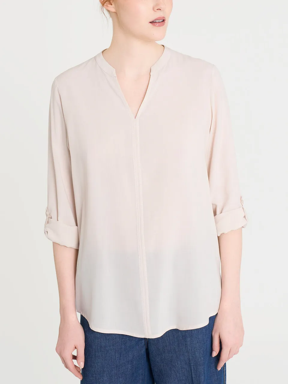 Ragno EcoSeta camicia collo coreana champignon fluida