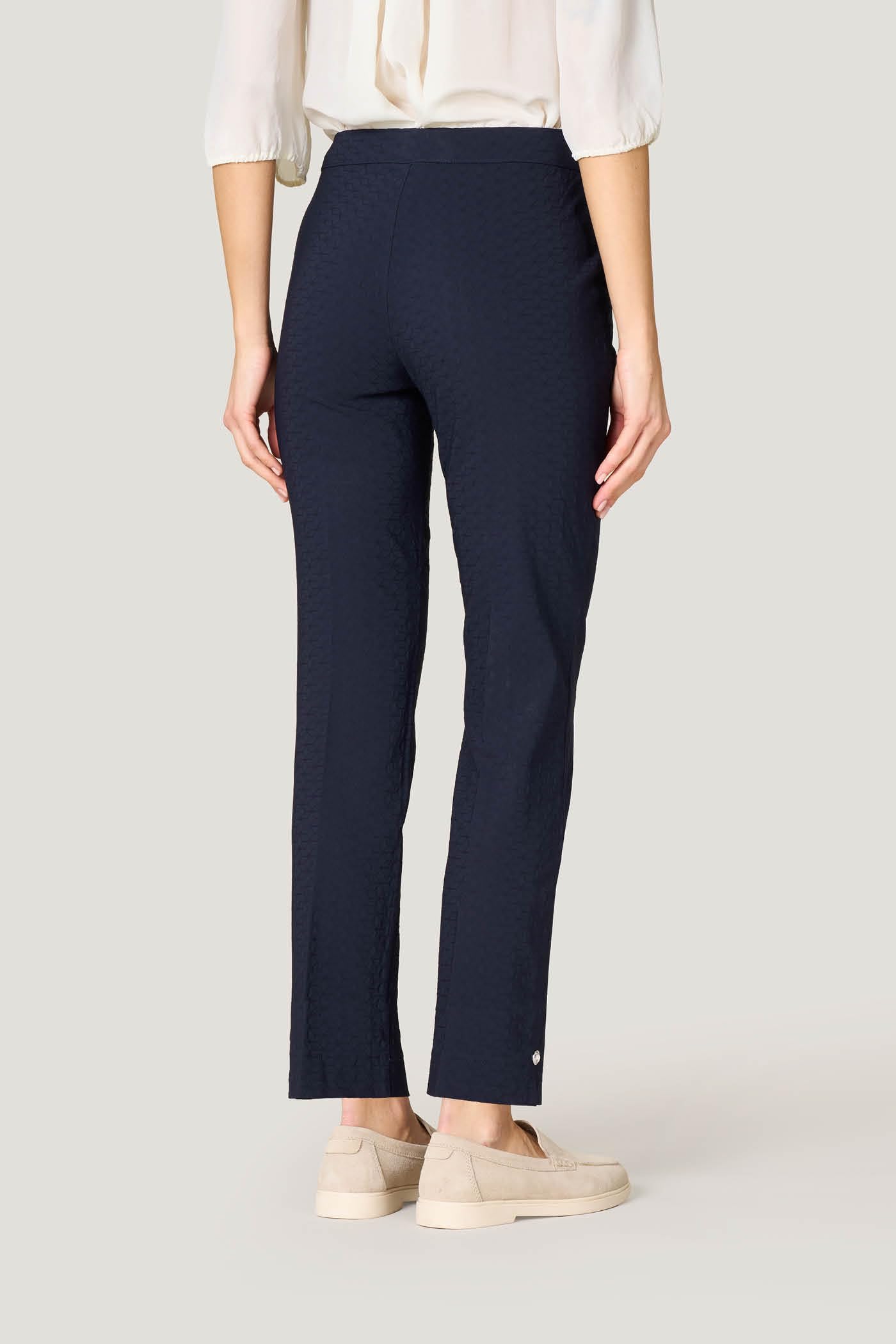 Goldenpoint Straight pantalone donna bottone bijoux nero