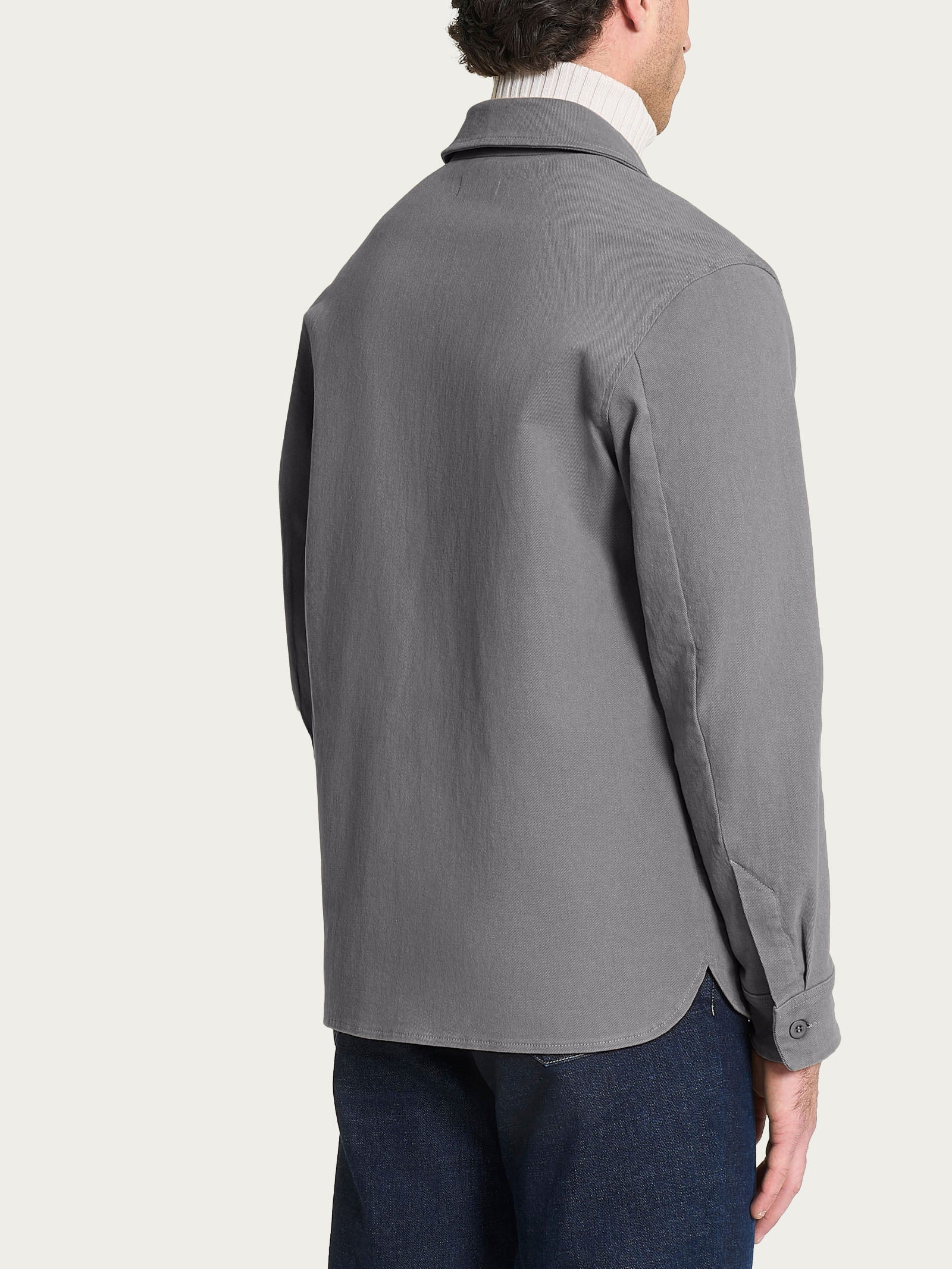Ragno Compact Shacket Raw Twill Giacca Pietra Elasticizzata
