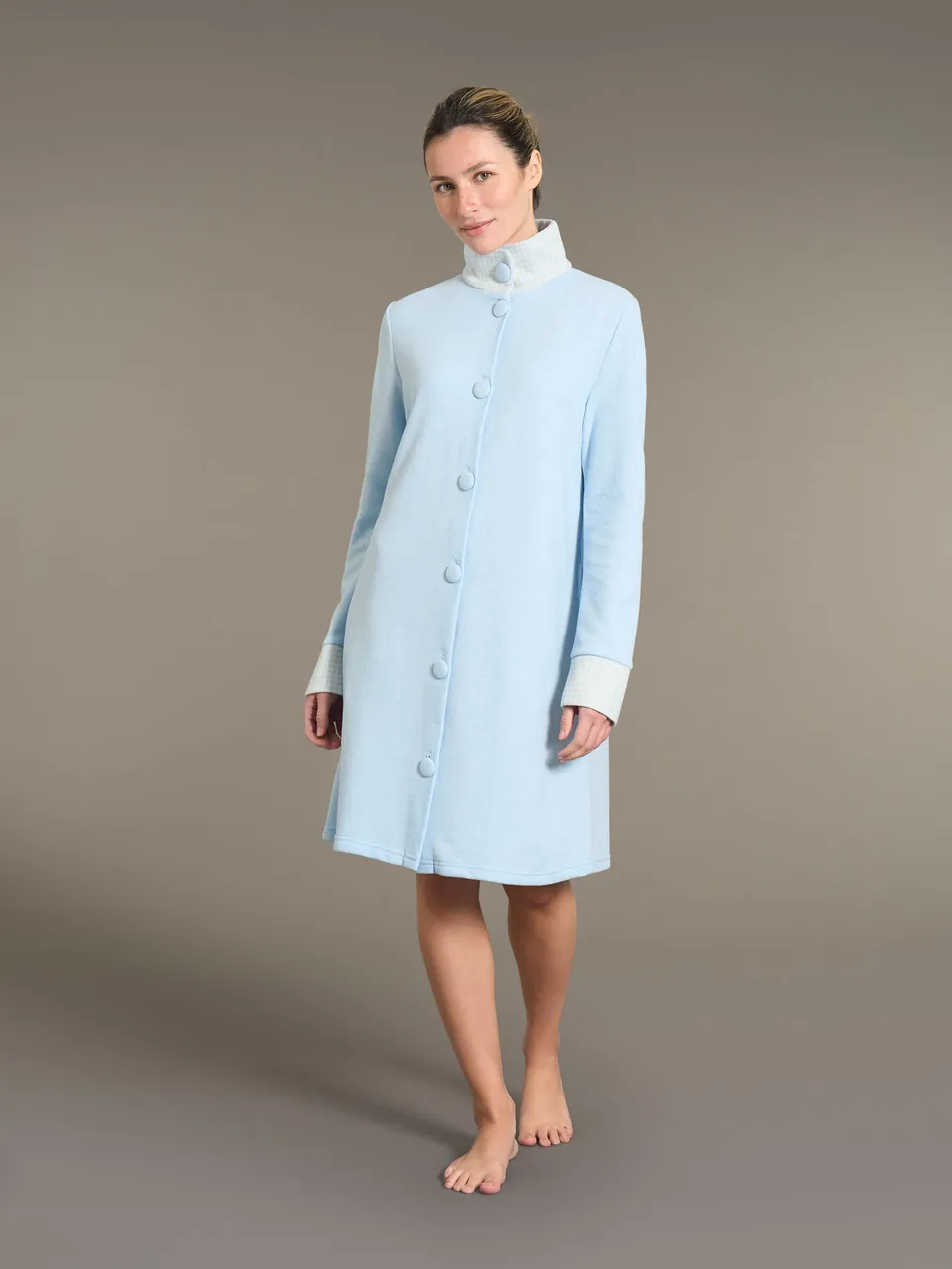 Ragno Cotton Eco Pile giacca da camera azzurra Sky Blue