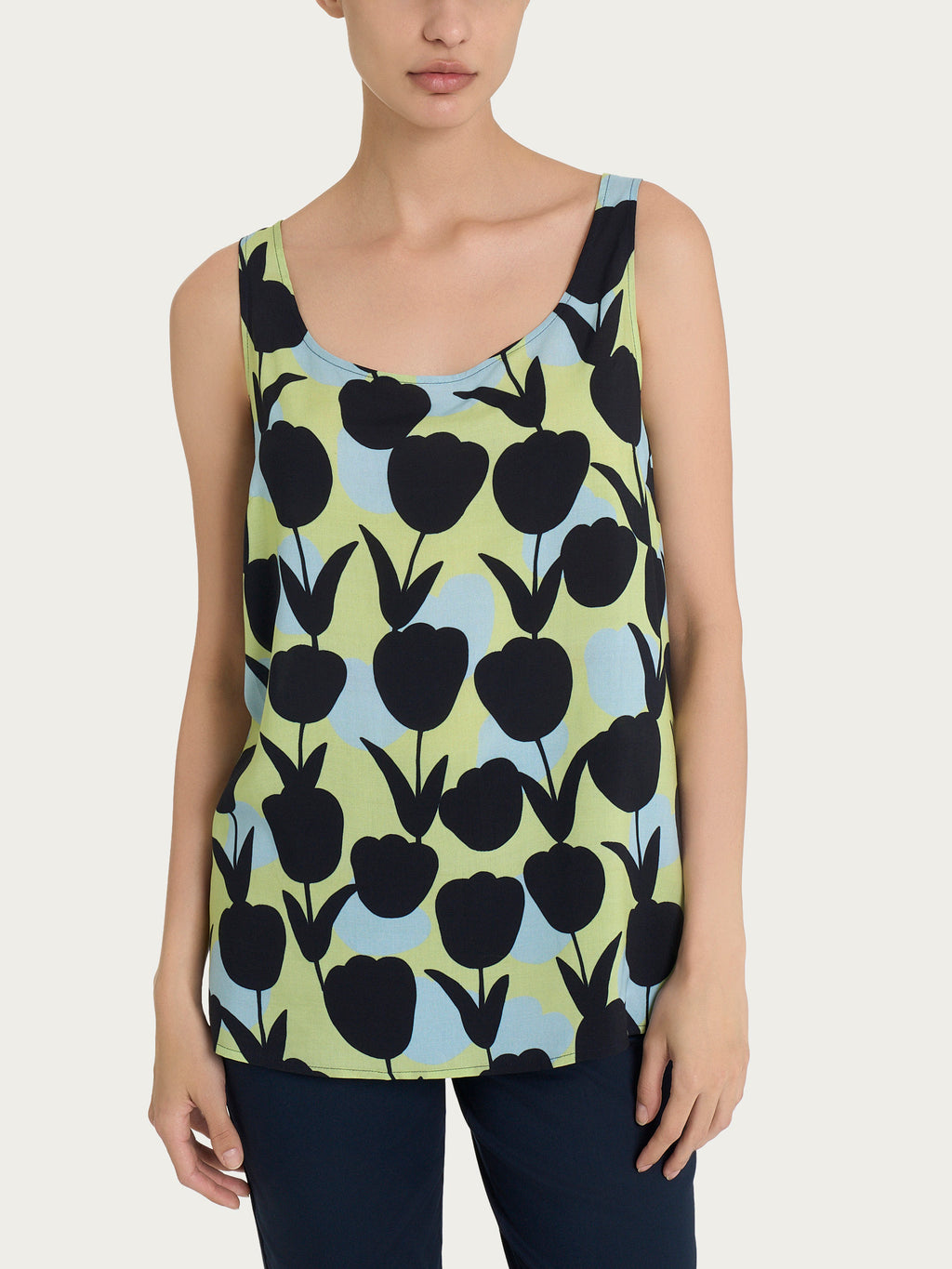 Ragno EcoSeta Top Smanicato Shadow Lime viscosa