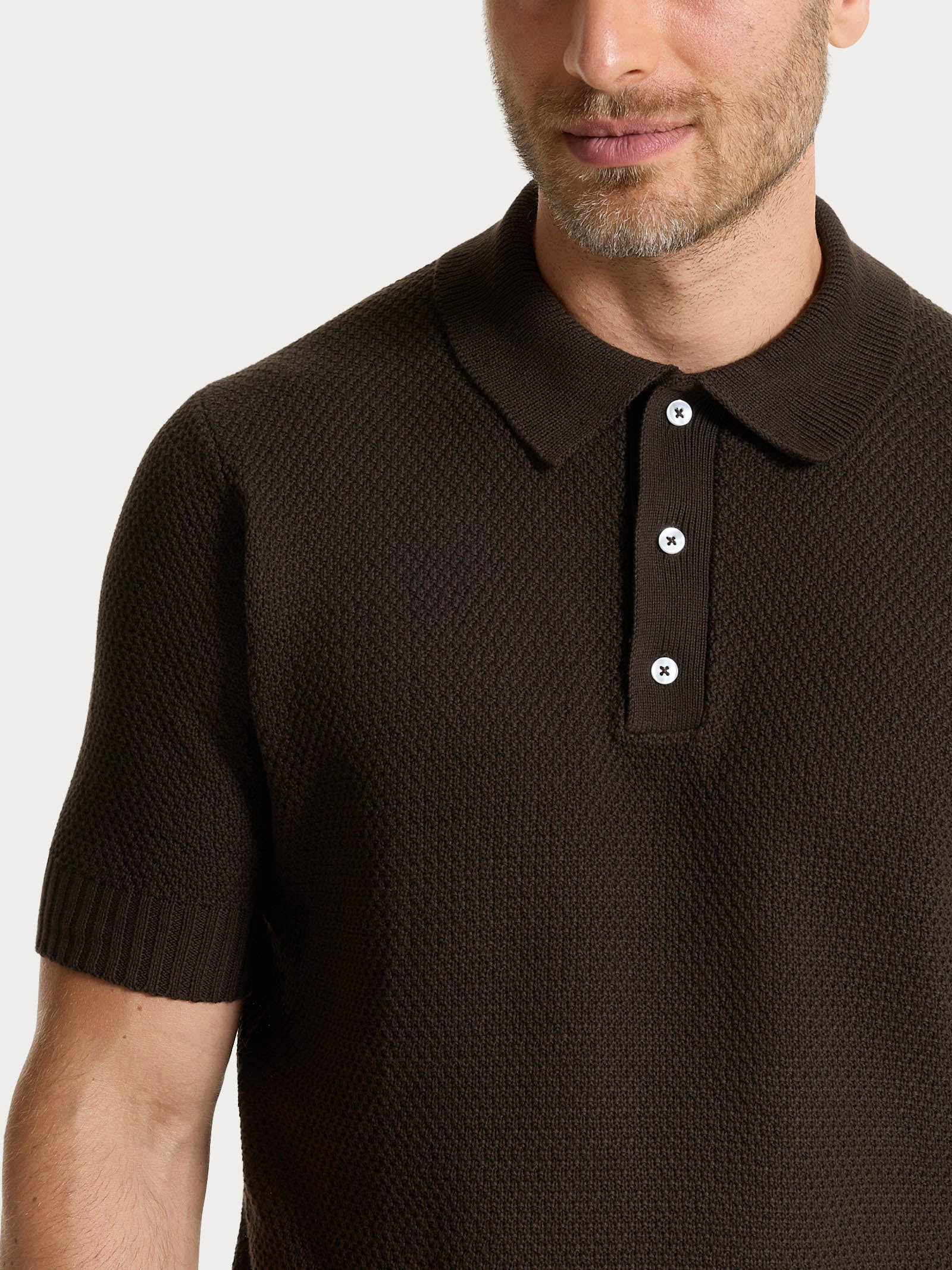 Ragno Puro Cotone polo Chocolate Torte punto maglia