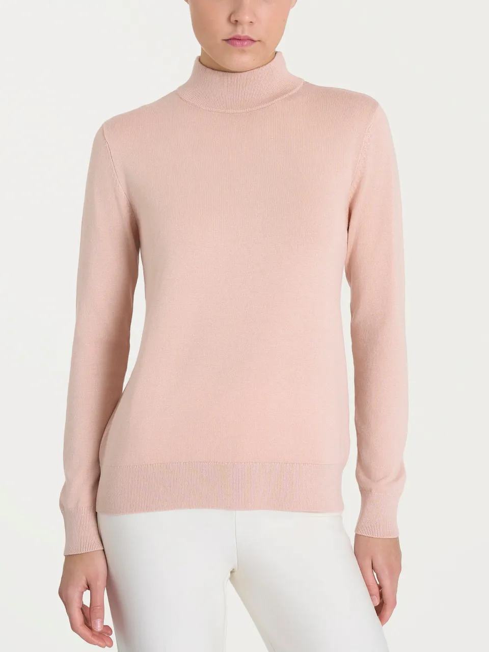 Ragno Four Seasons Mock Neck Maglione Donna Rosa in Viscosa