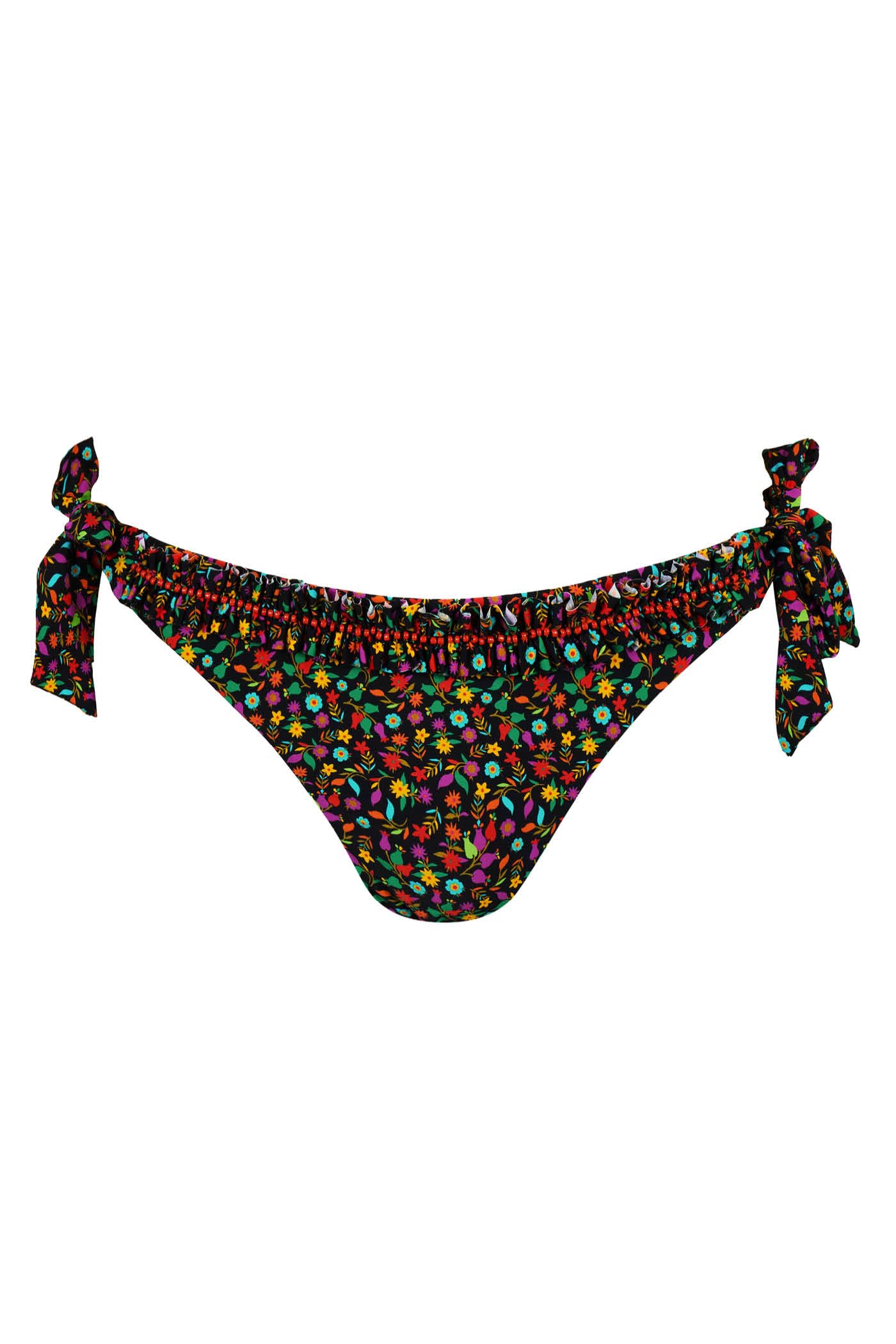 Goldenpoint Wonderland slip bikini basso con fiocchi floreale