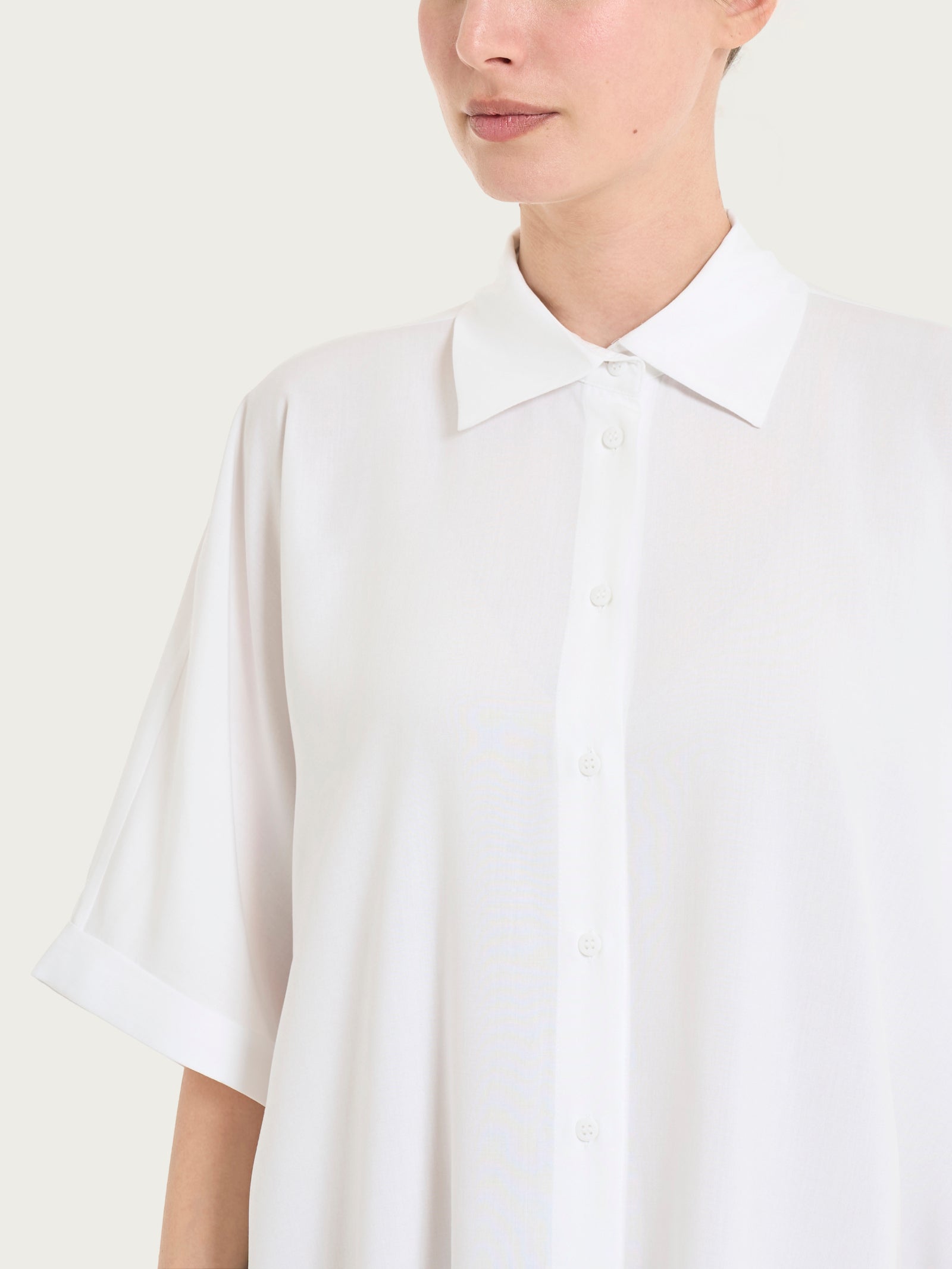 Ragno EcoSeta Chemisier Kimono Mare Bianco