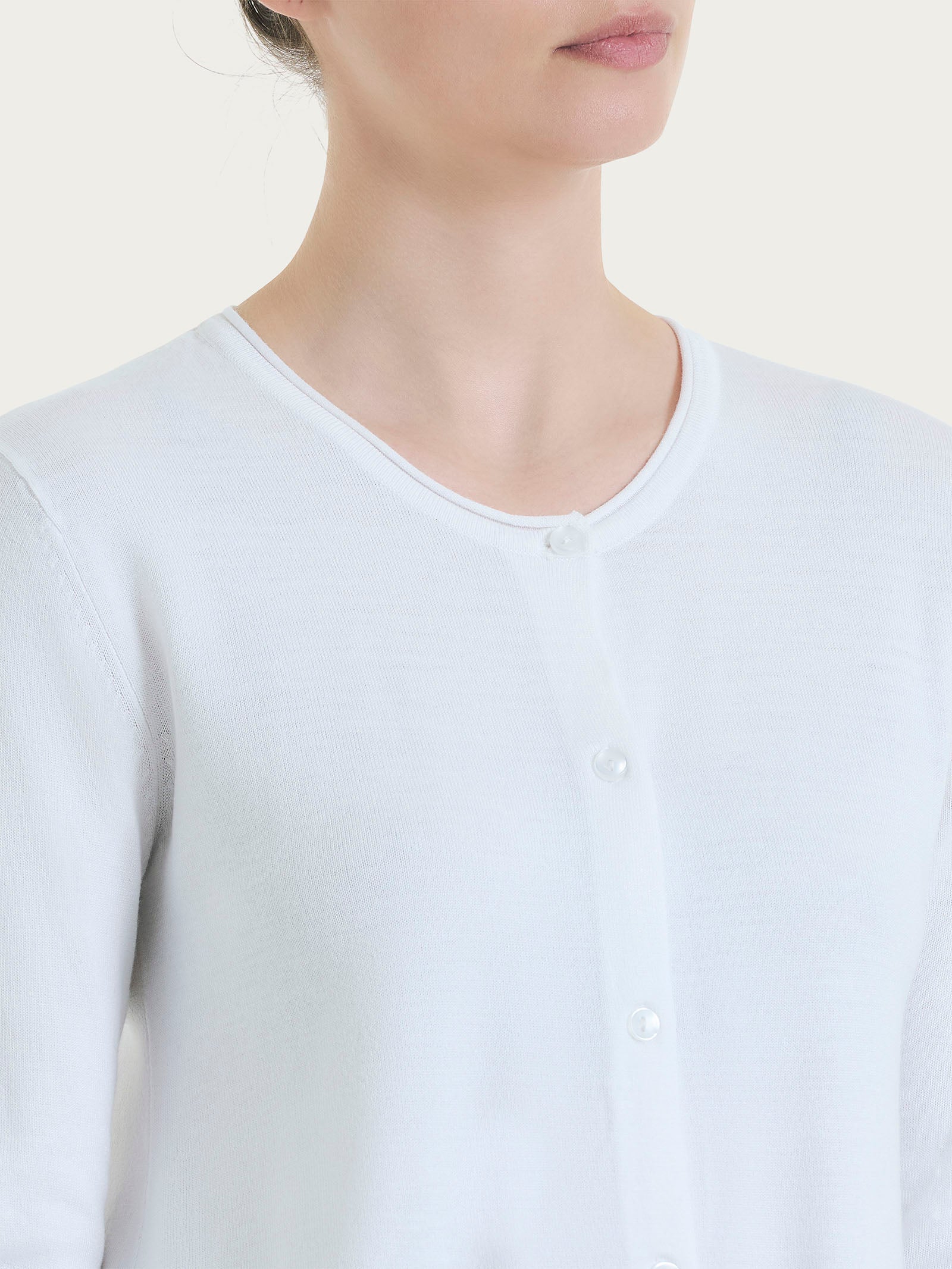 Ragno Summertime Cardigan Aperto con Bottoni Bianco
