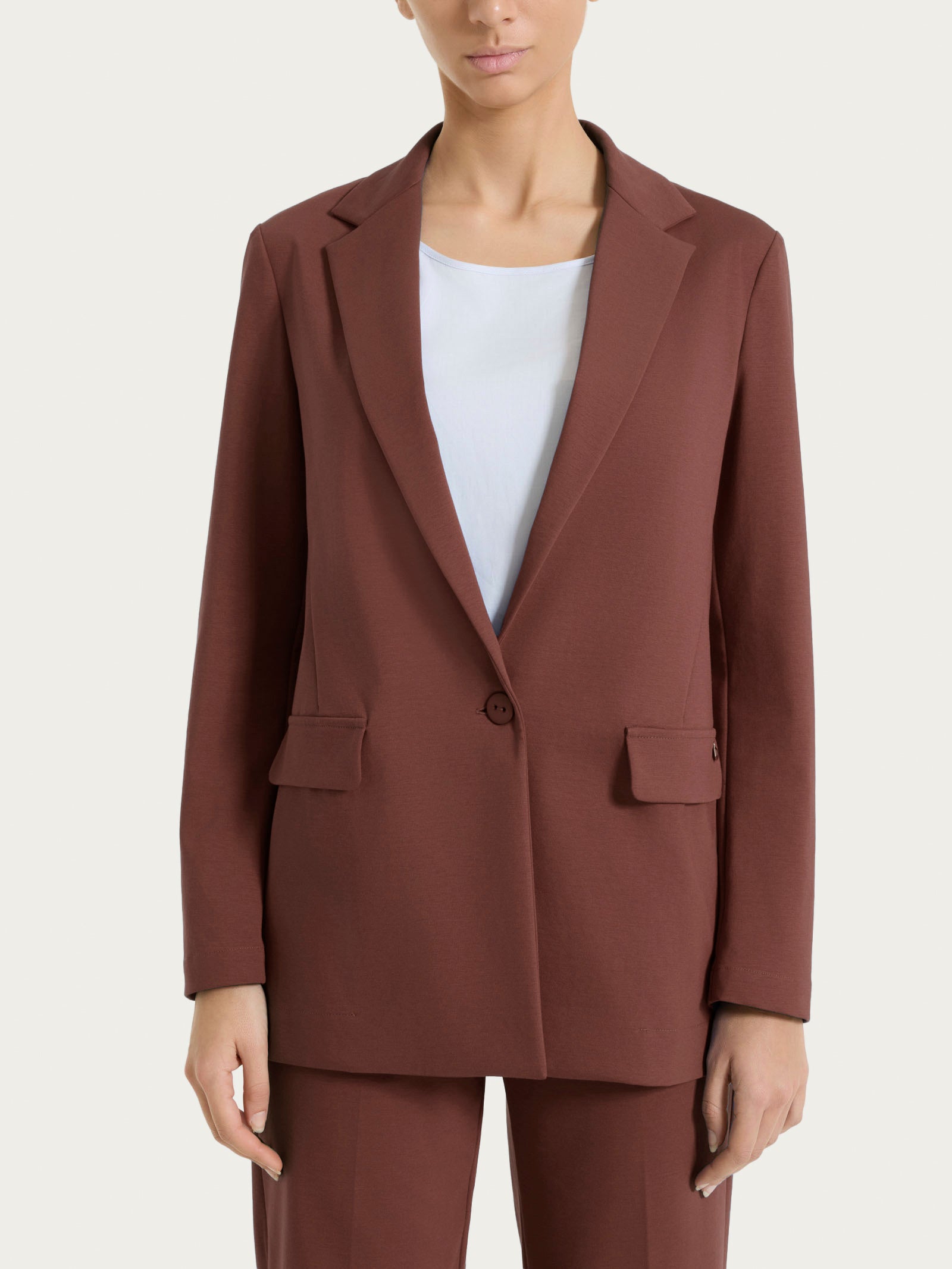 Ragno Compact Light blazer donna Cappuccino elasticizzato
