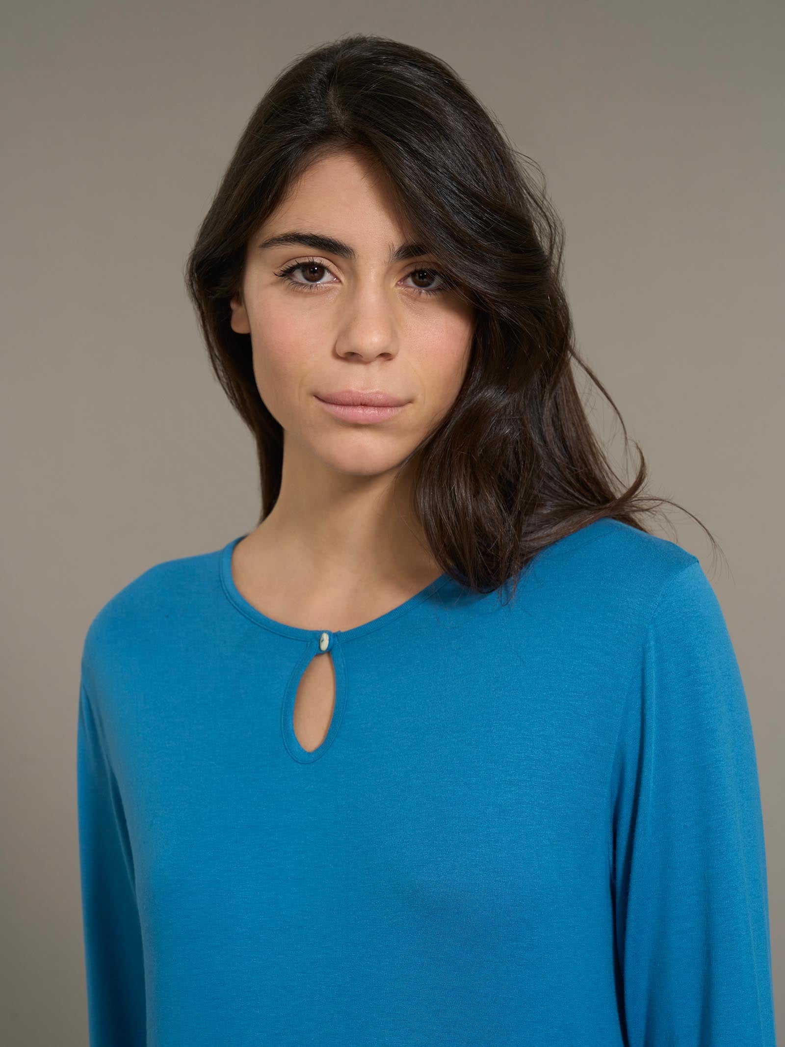 Ragno Micromodal Camicia Notte Lunga Vallarta Blue Serafino