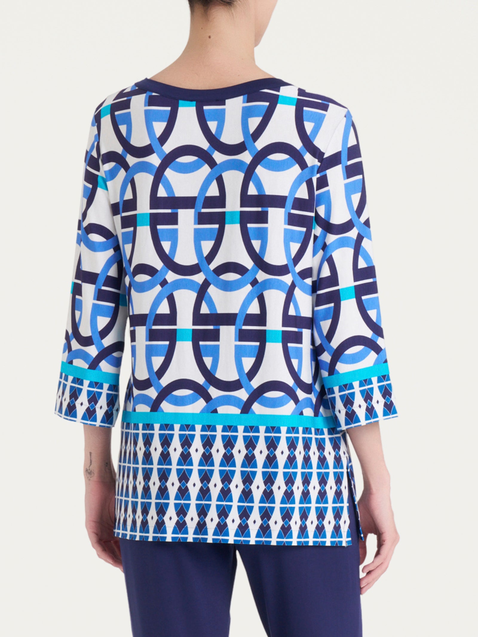 Ragno Viscosa Summer maxi t-shirt Strong Blue cerchi 3/4