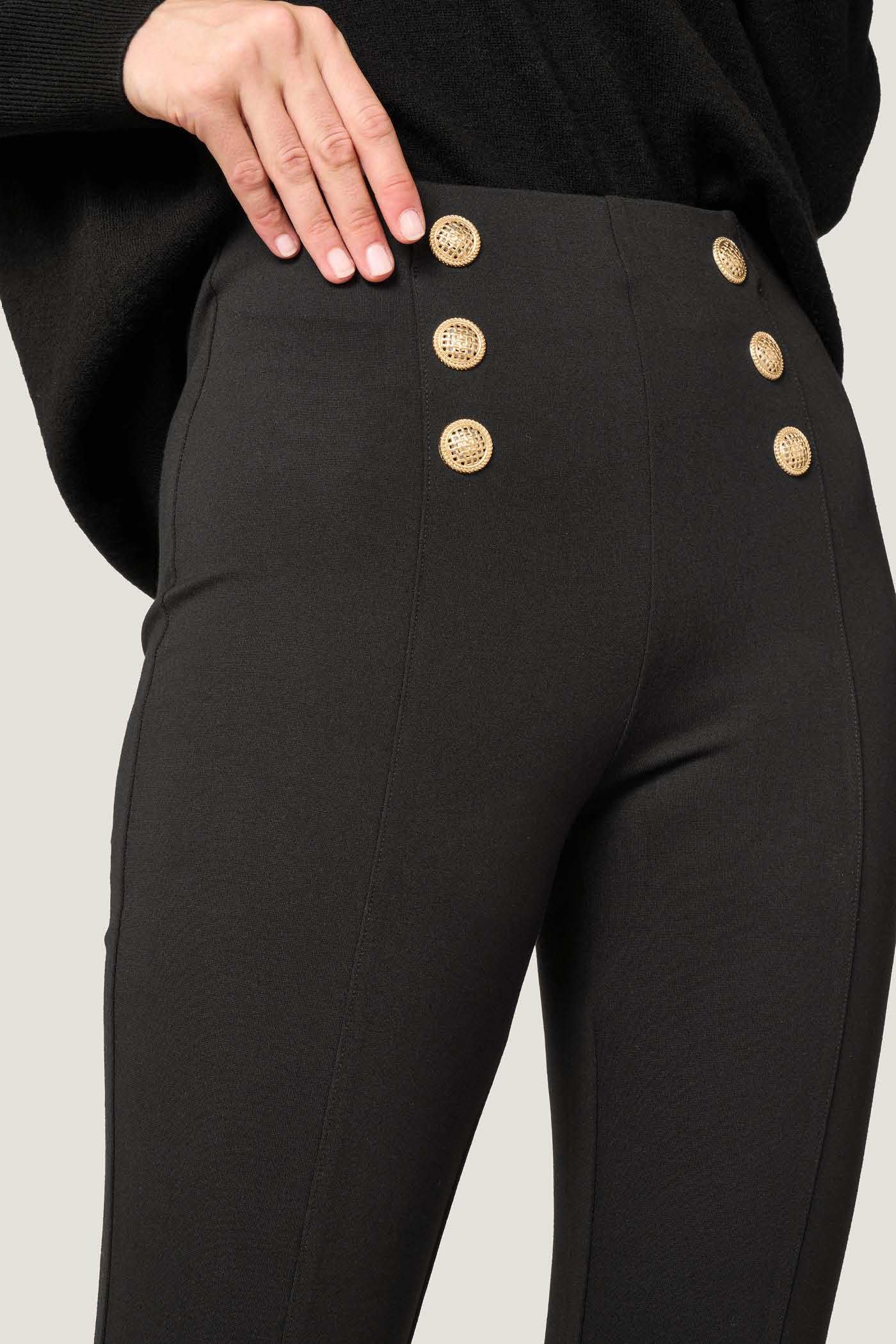 Goldenpoint pantaloni skinny con bottoni misto viscosa