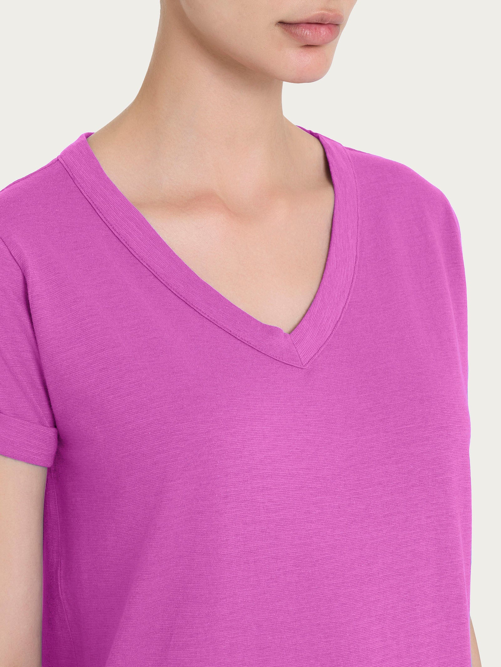 Ragno Jersey Cotone maglietta scollo V Cattleya Orchid cotone