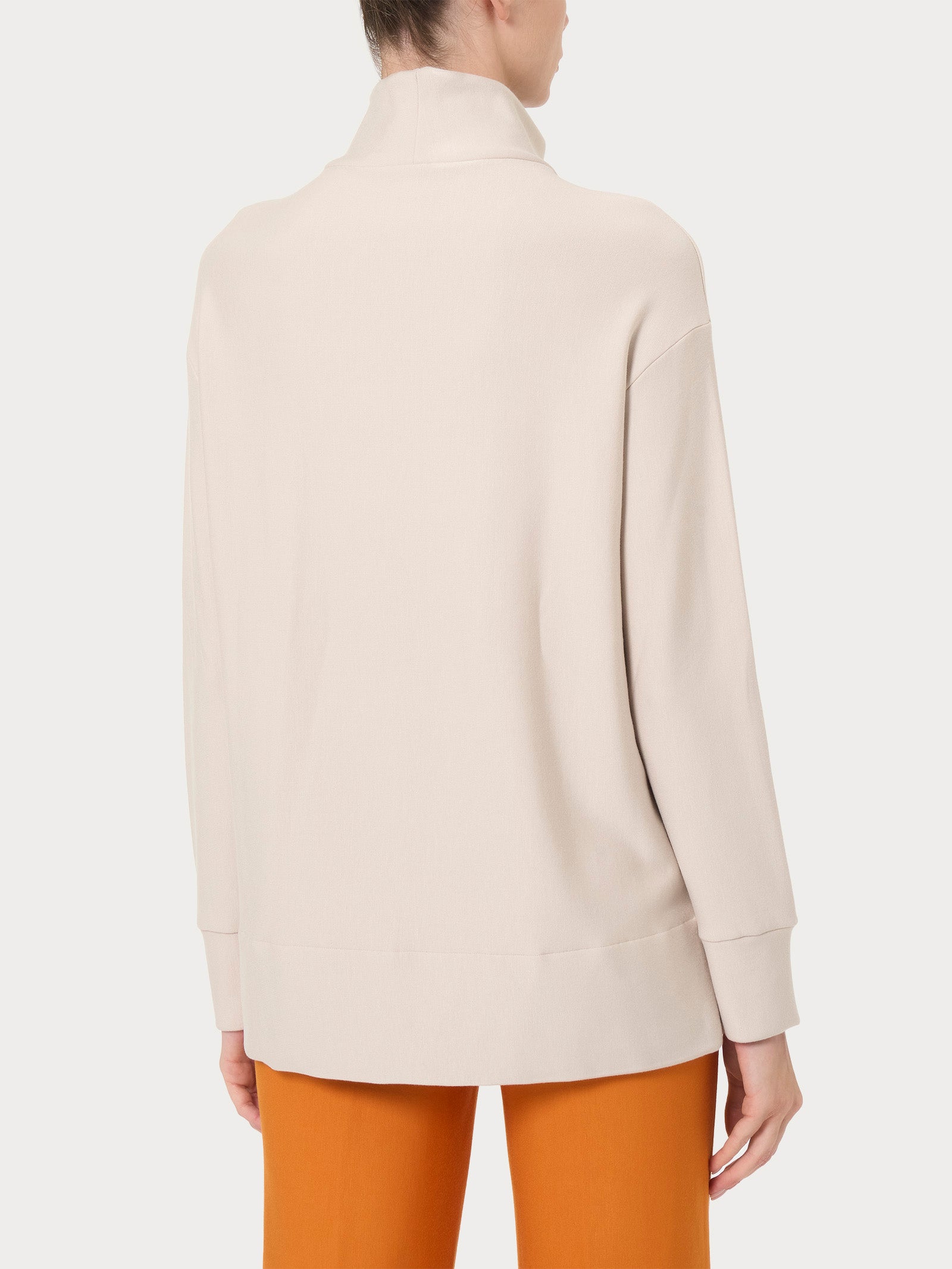 Ragno Relaxed Wardrobe Felpa Collo Alto Champignon viscosa