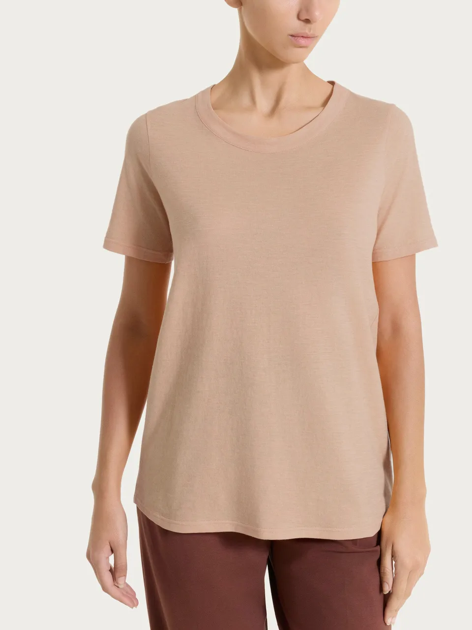 Ragno Gem maglietta girocollo slub jersey Warm Taupe