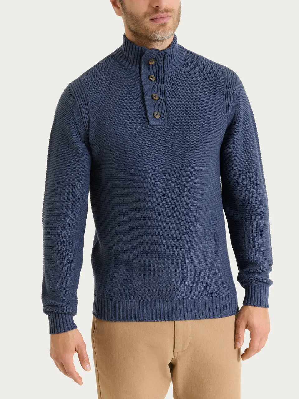 Ragno Winter Cotton Lupetto Zip Uomo Avio in Cotone