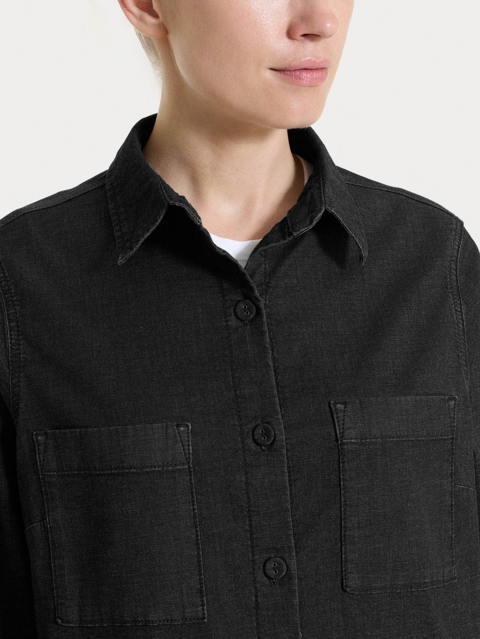 Ragno Super Light Denim shacket Gray Black denim leggero