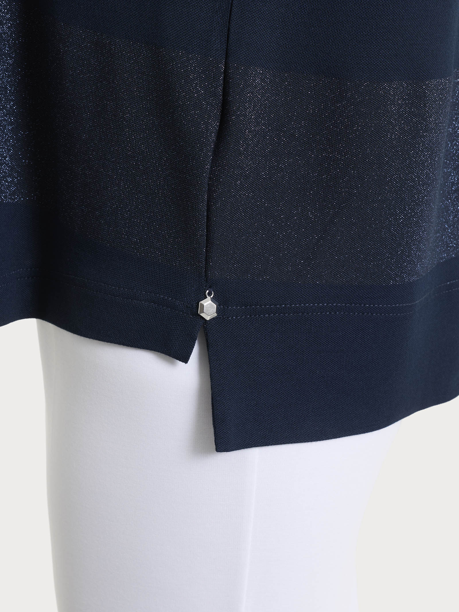 Ragno Summer Light maglietta righe Fant.Bleu manica corta lurex