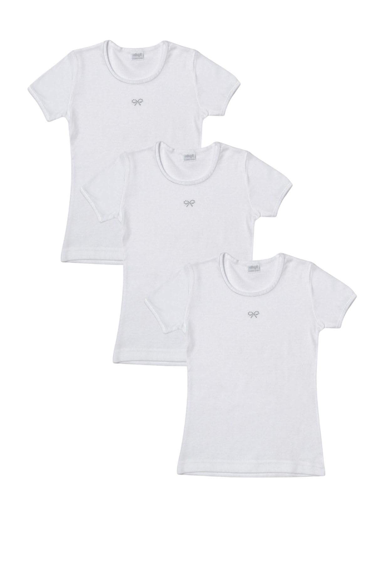 Lady C Maglietta Bimba Cotone Manica Corta 3 Pezzi girocollo