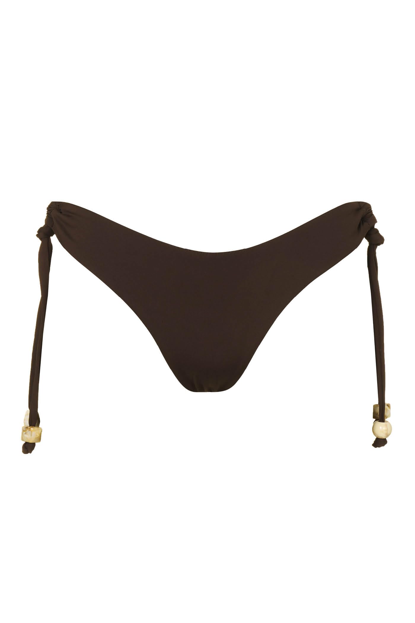 Goldenpoint Cocoa slip bikini fianco basso tinta unita
