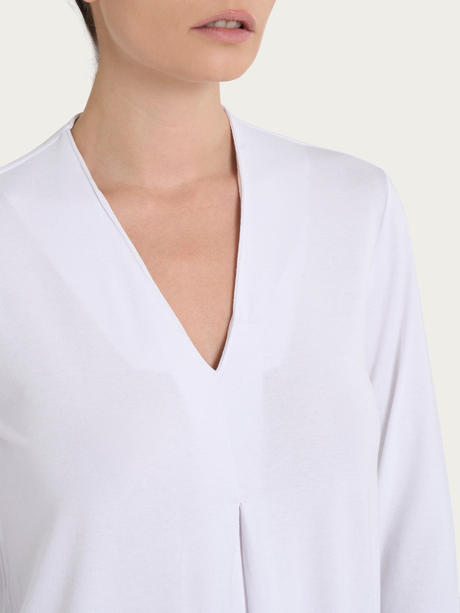 Ragno Viscosa Summer Maglietta scollo V manica 3/4 Bianco