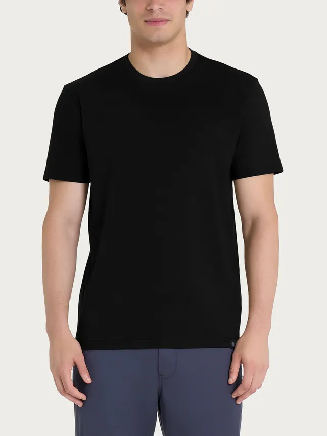 Ragno Jersey di Cotone t-shirt girocollo uomo nero