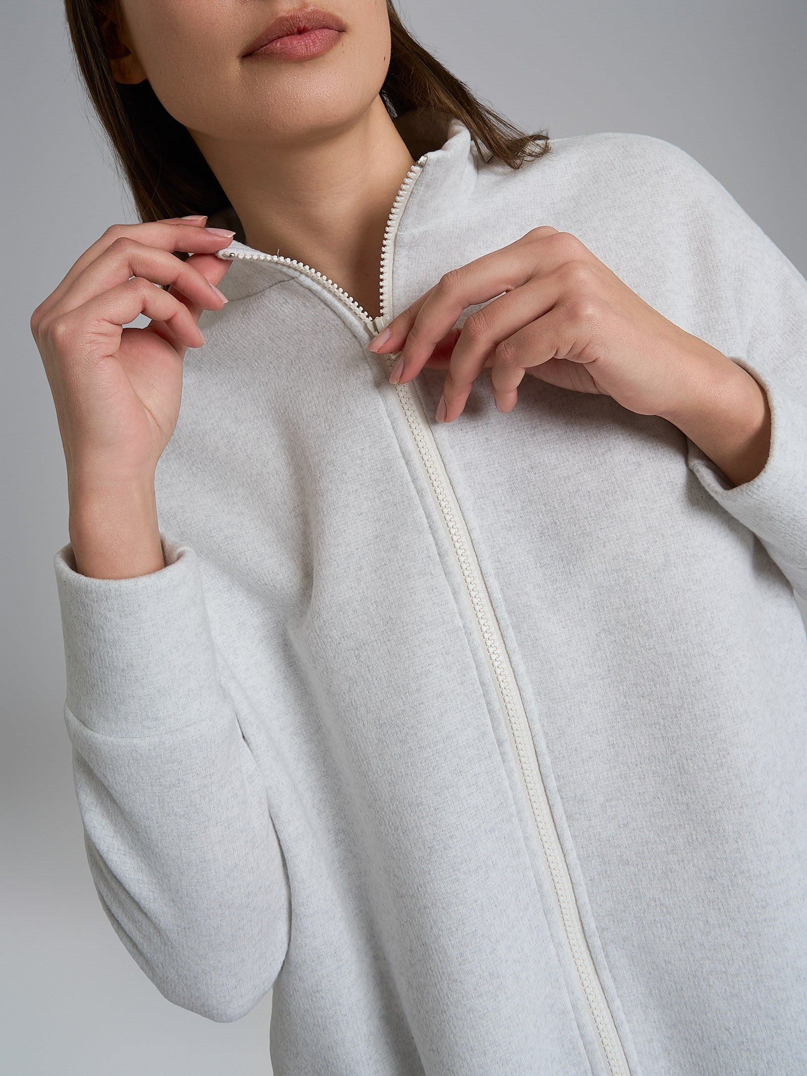 Ragno Jersey Cotone Pigiama Zip Donna Ghiaia Mel.