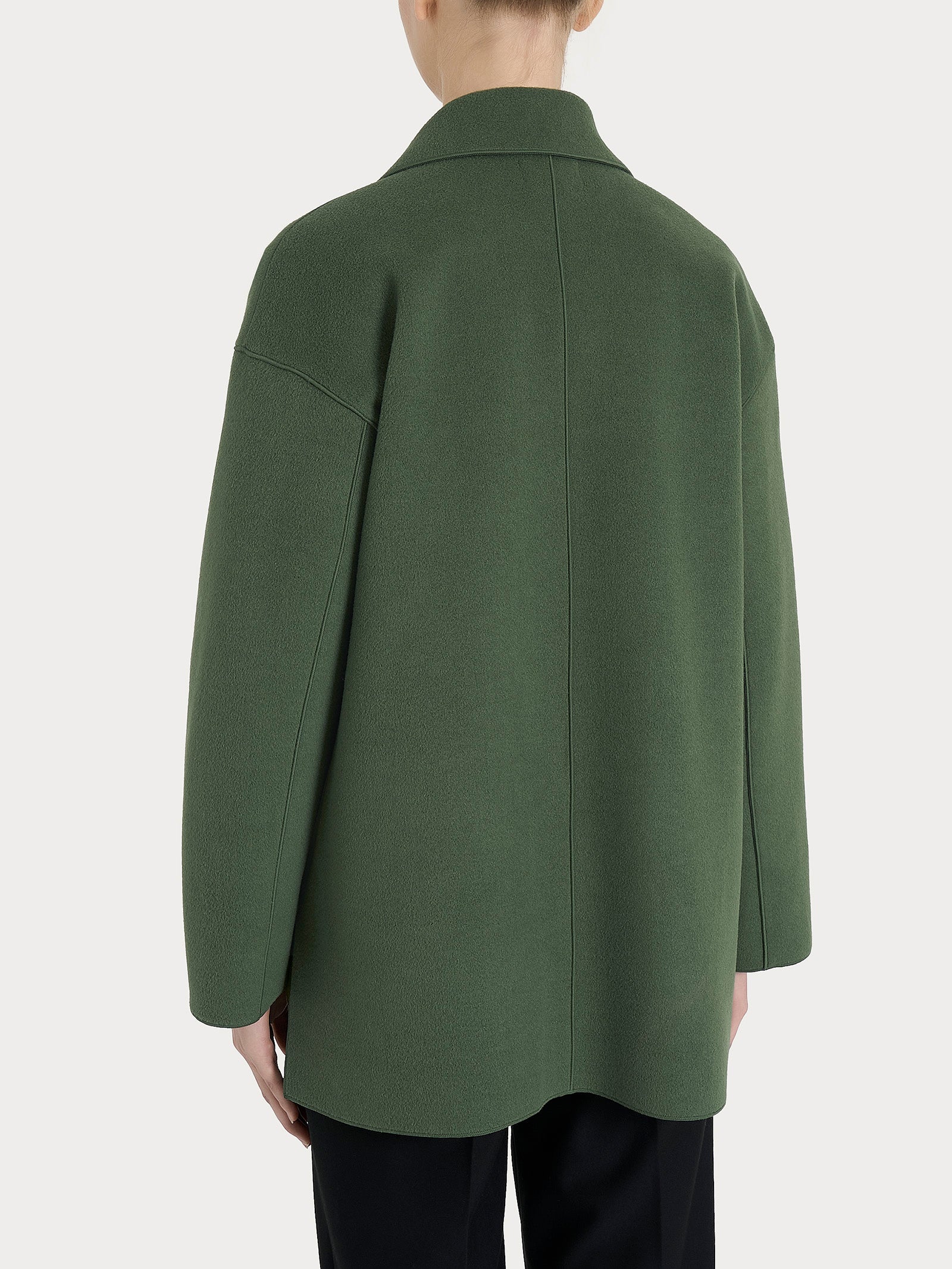 Ragno Vegan Wool Cappotto Caban Bronze Green caldo