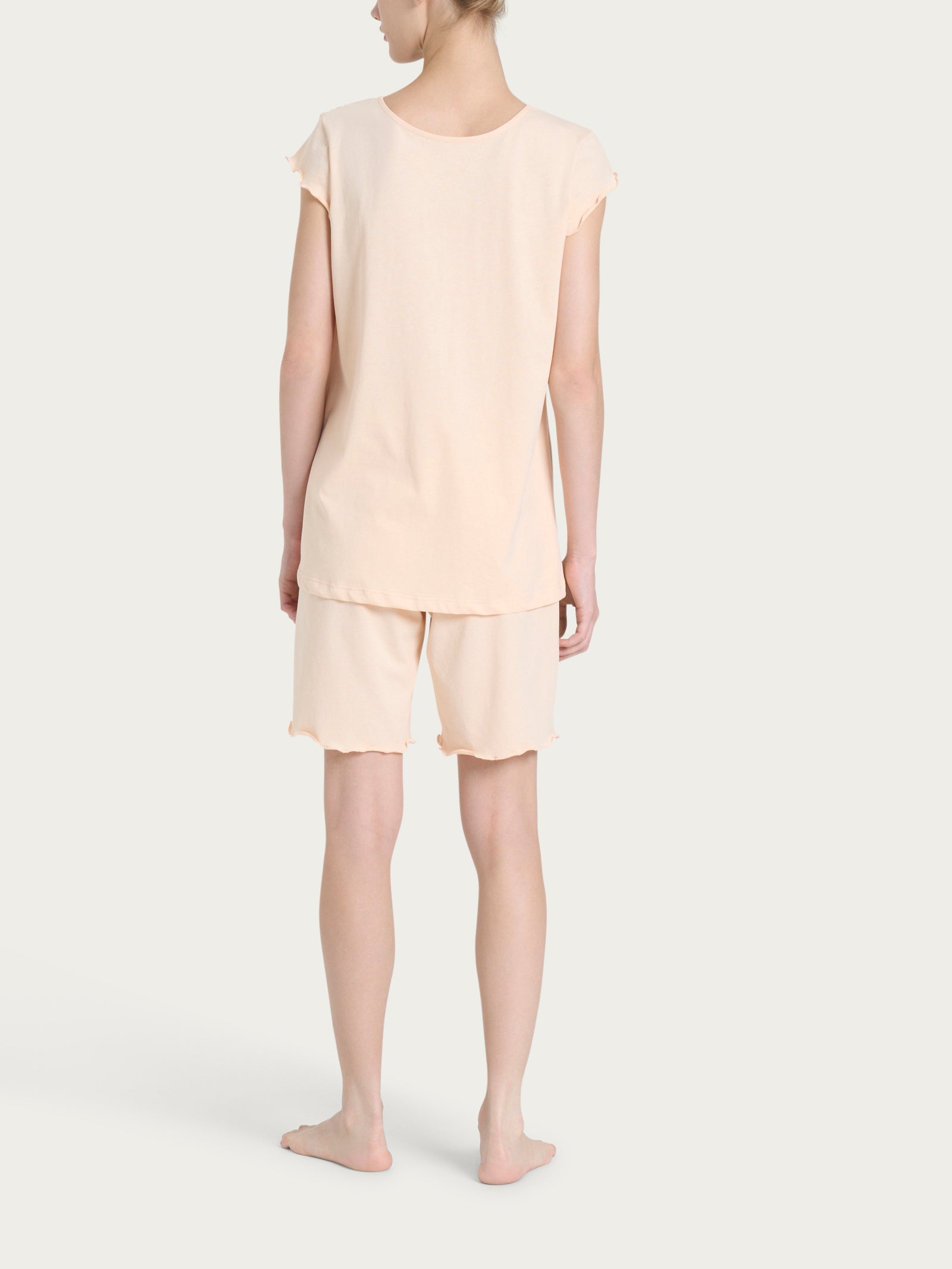 Ragno Pigiama Corto Jersey Cotone Scollo V Pale Peach